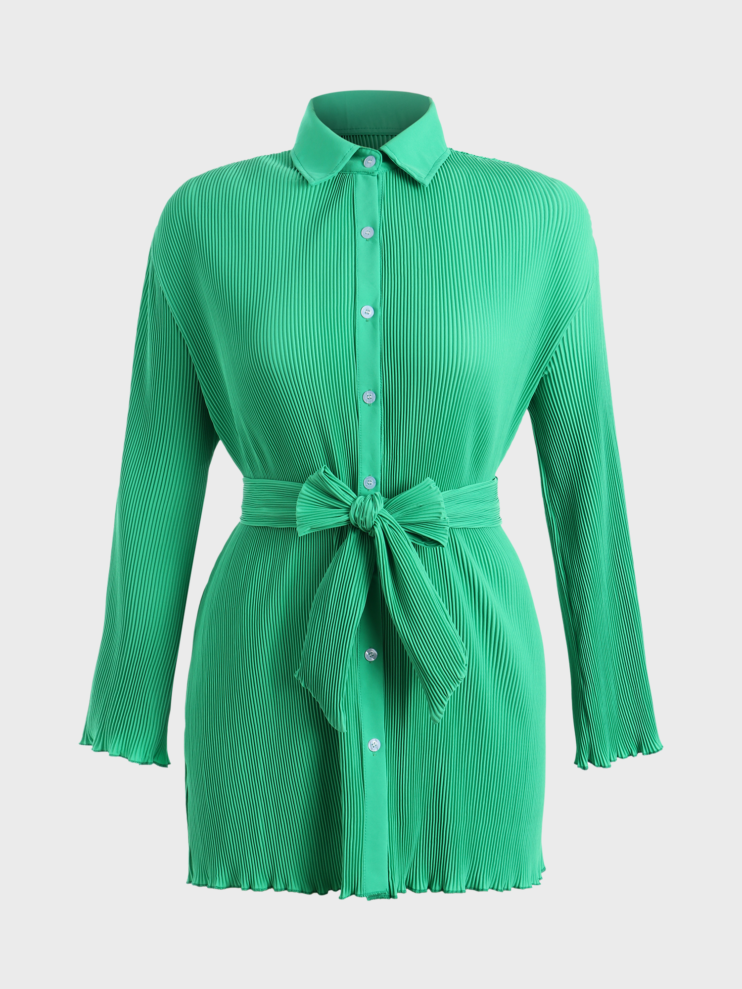 Midsize Spring Option Ribbed Shirt Dress