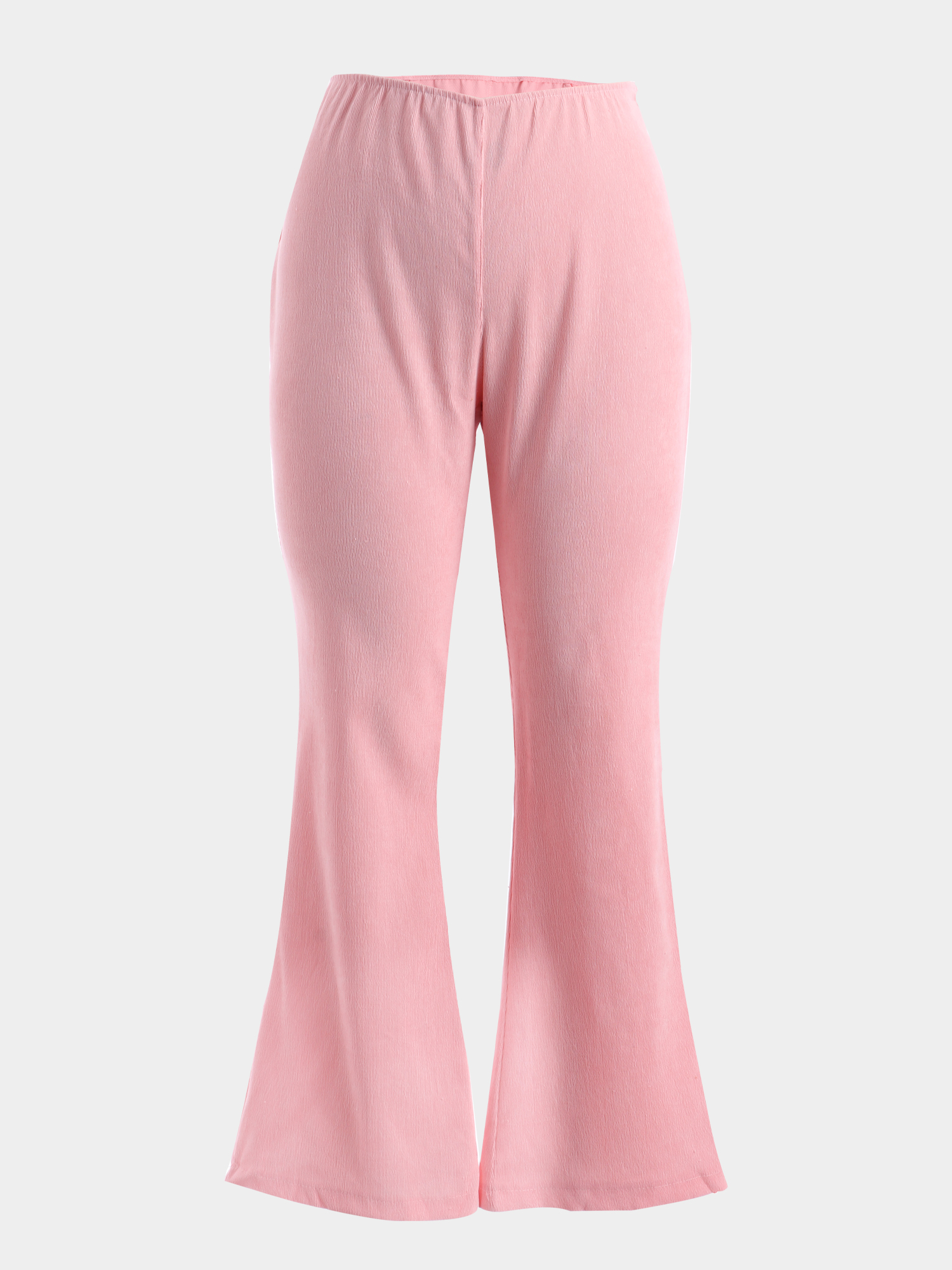 Midsize Chic Flare Corduroy Pants Pink | Hemwave - Midsize Fashion