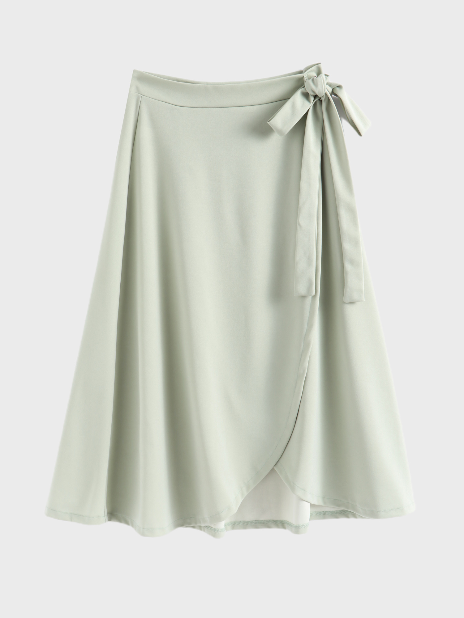 Green Midsize High Waist Tie Chiffon Ruffle Skirt | Hemwave - Midsize Fashion