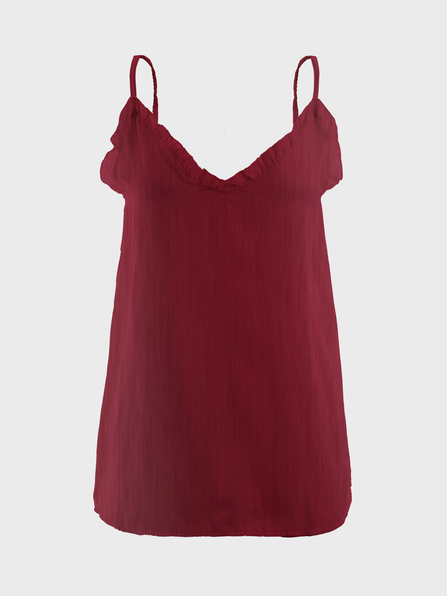 Glamour Ruffle Silk Camisole Top
