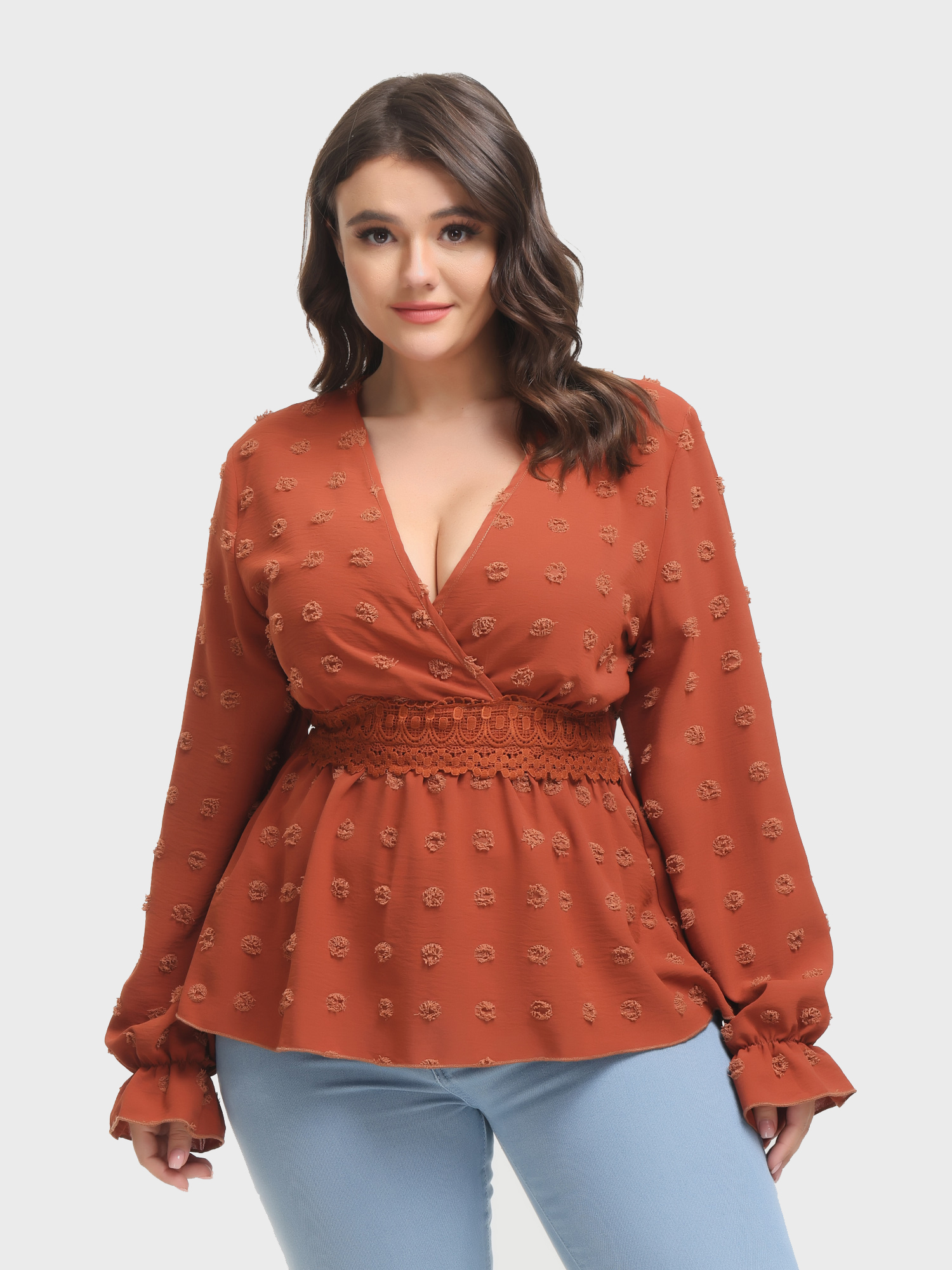 Boho V-Neck Flared Long Sleeve Blouse