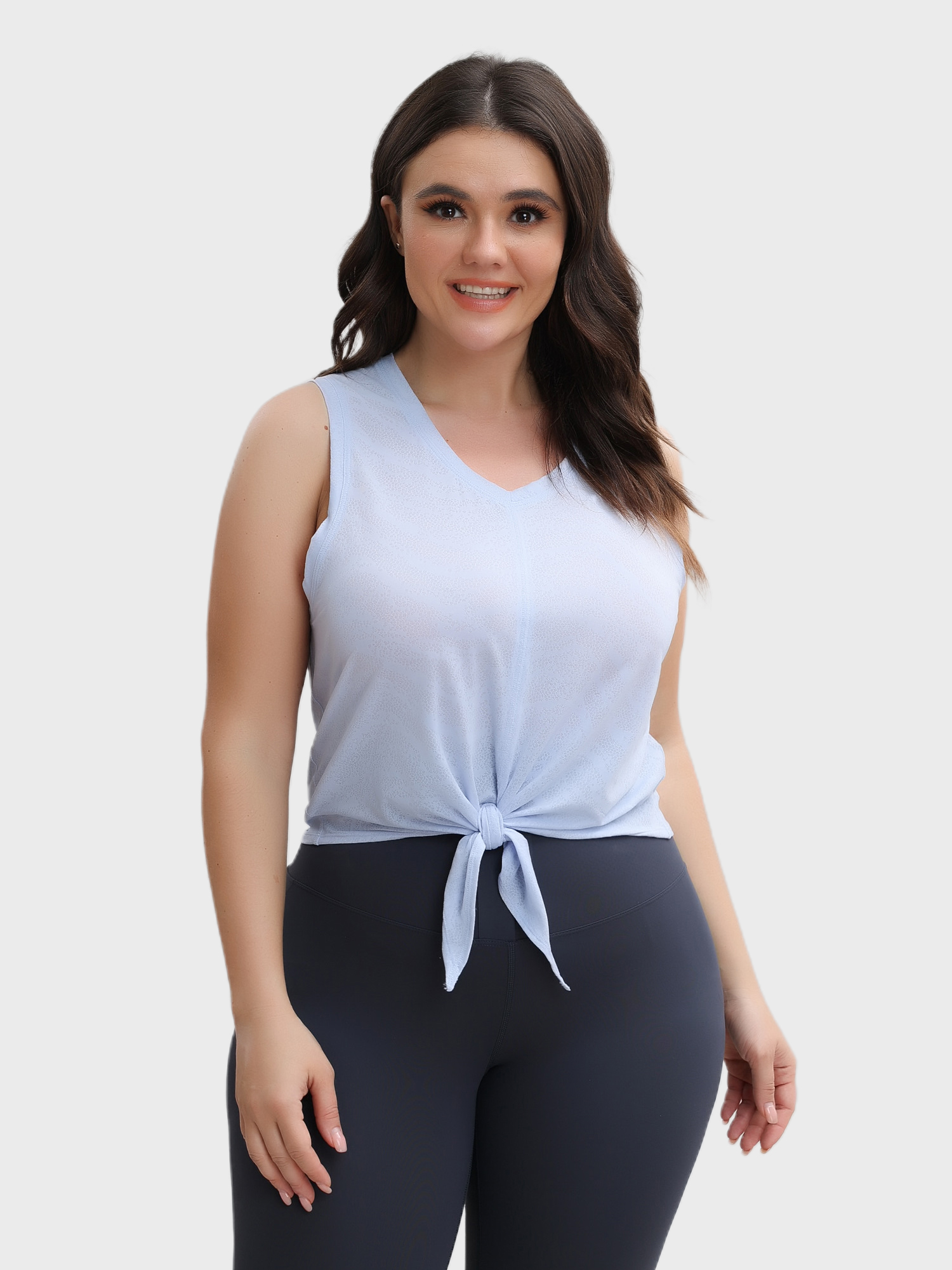 Jacquard Strappy Sleeveless Loose Breathable Fitness Sports Tank Top