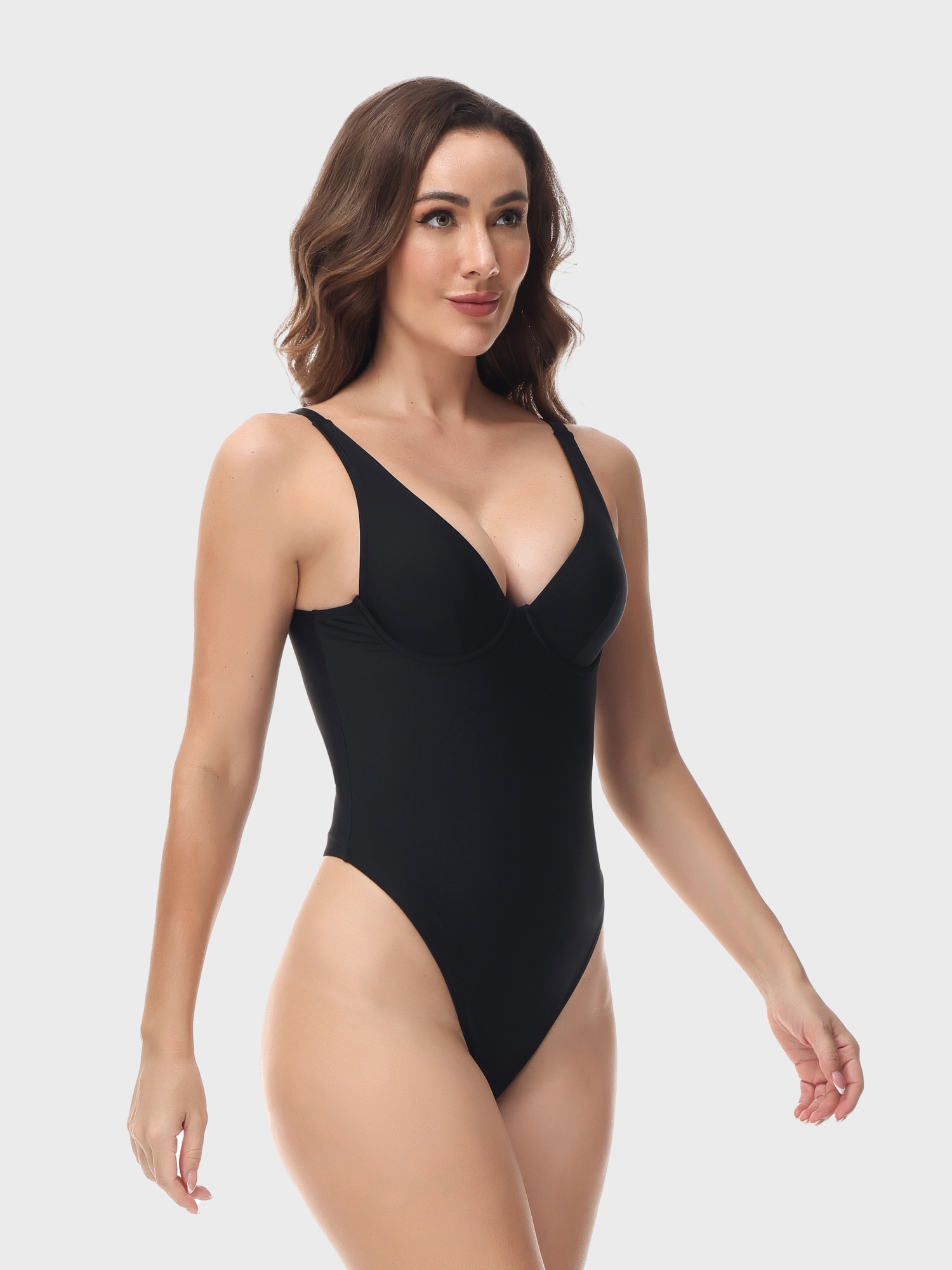 Busty Deep-V Sculpting Bodysuit 