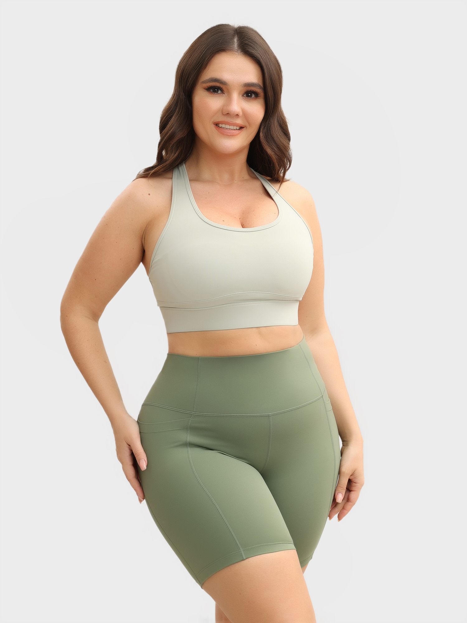 High-Waisted Hip-Lift Tight Yoga Shorts with Pockets
