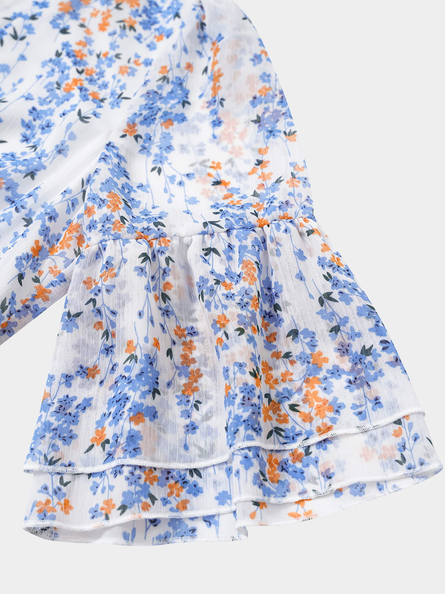 Sprightly Bouquet Mid-Sleeves Mini Dress