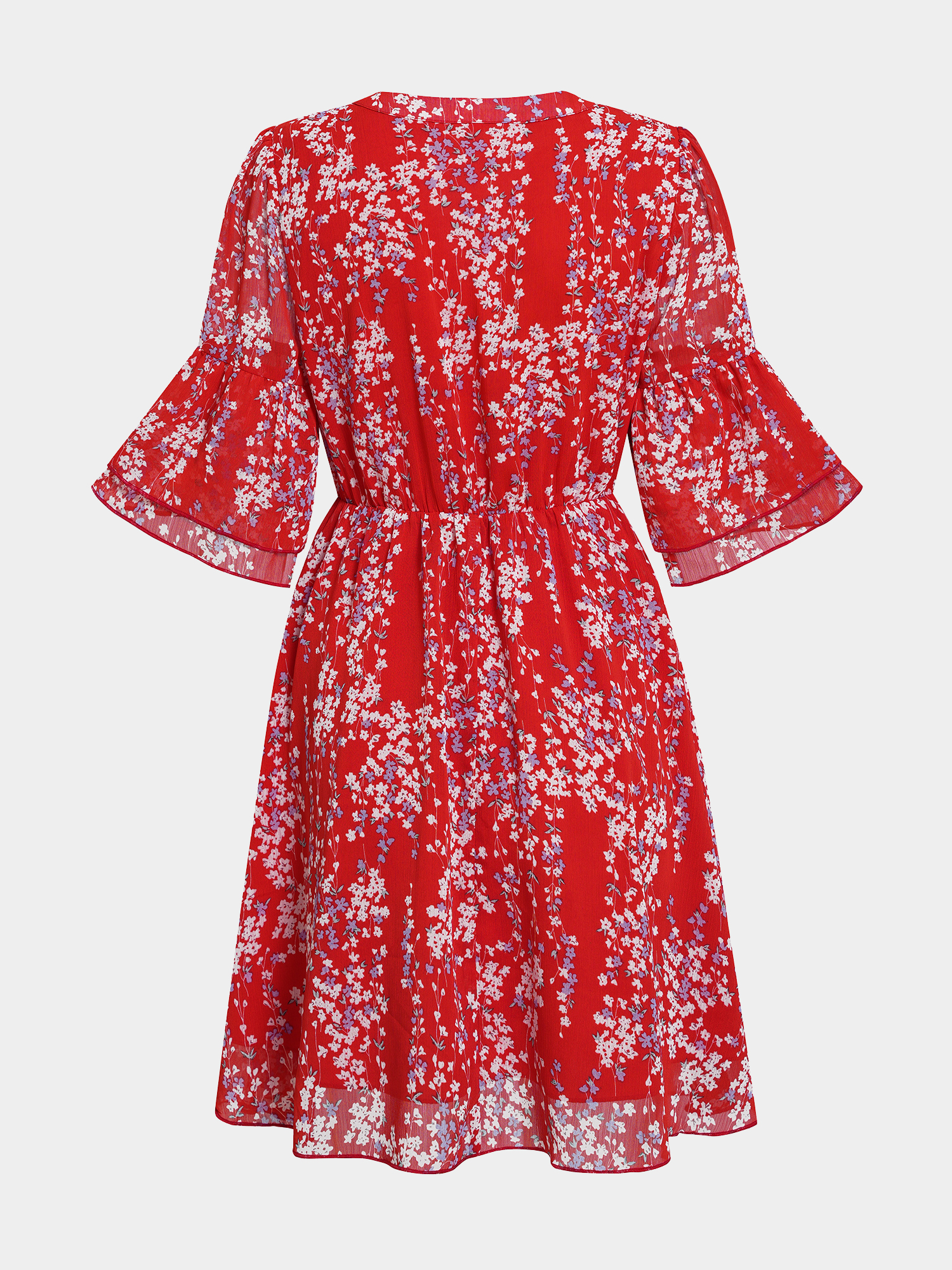 Sprightly Bouquet Mid-Sleeves Mini Dress