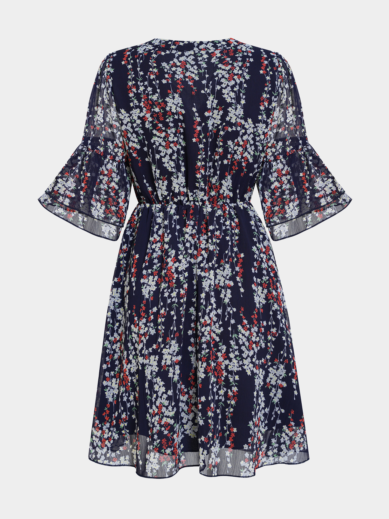 Sprightly Bouquet Mid-Sleeves Mini Dress
