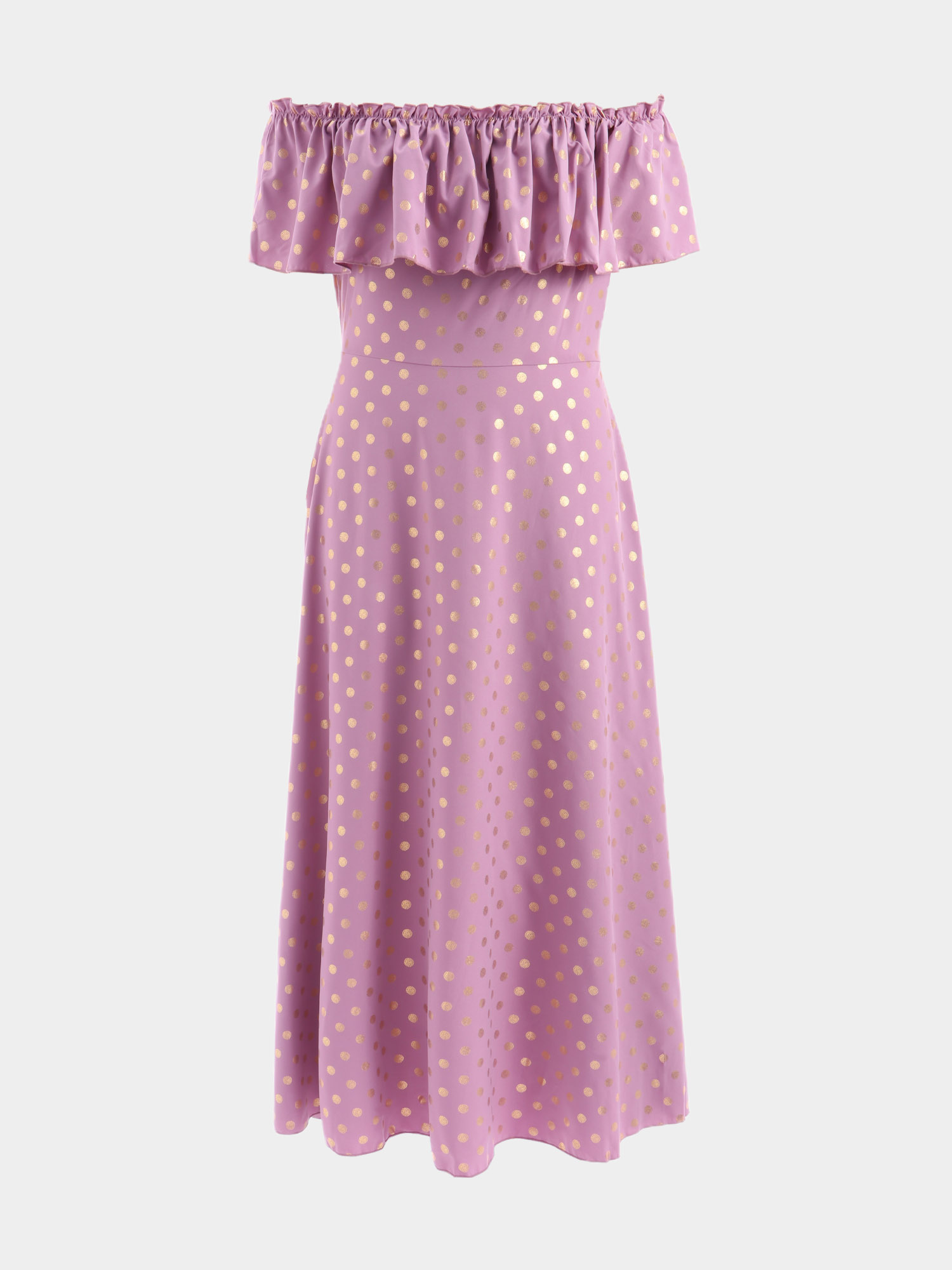 Metallic Dot One Shoulder Dress