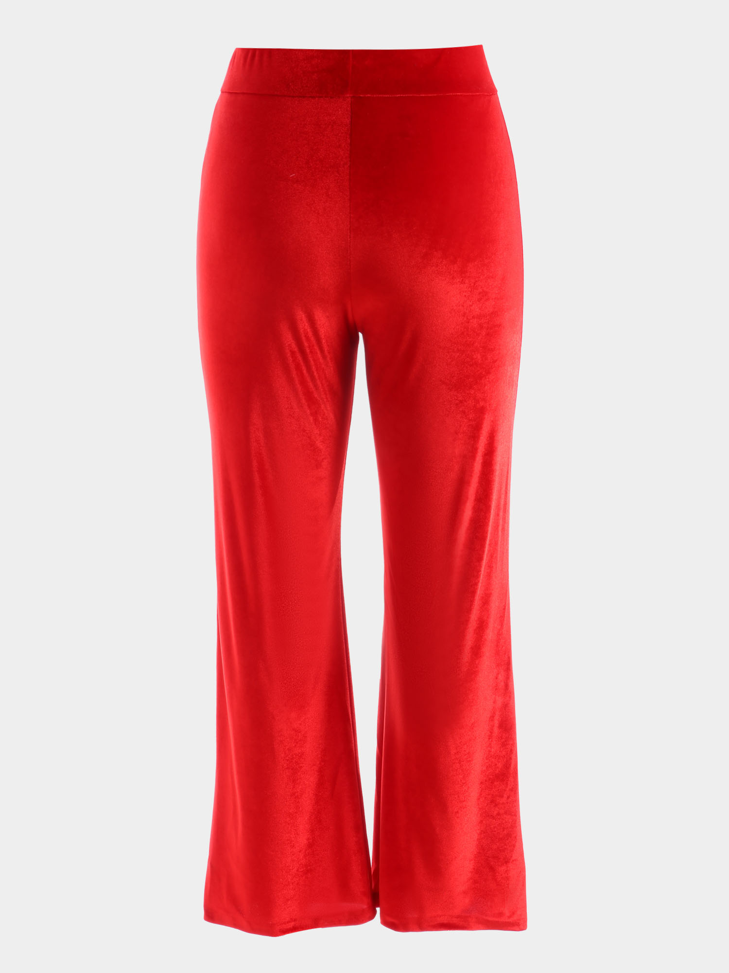 Elastic Vintage Velvet Straight Pants