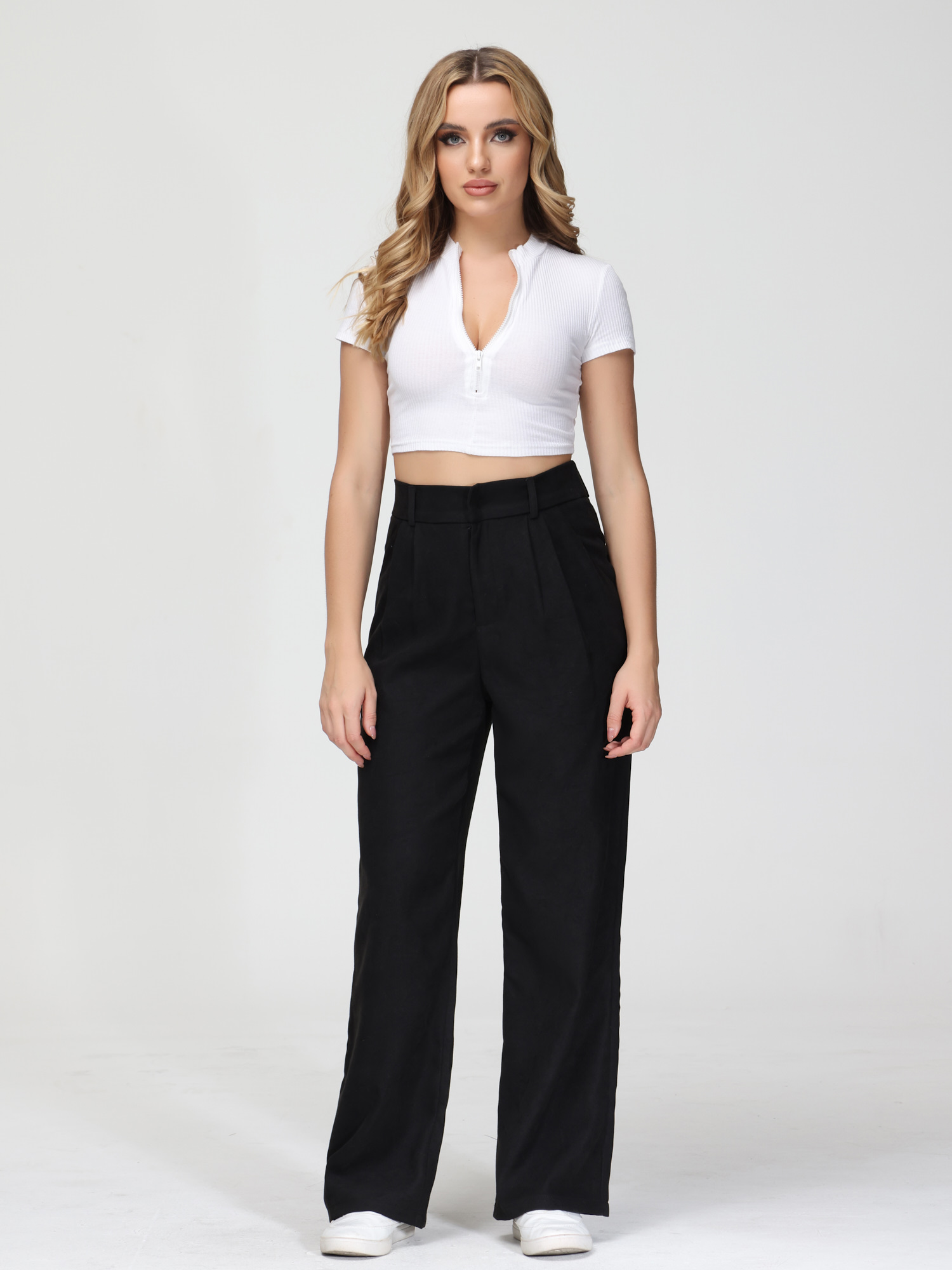 Effortless Tailored Wide-Leg Pants