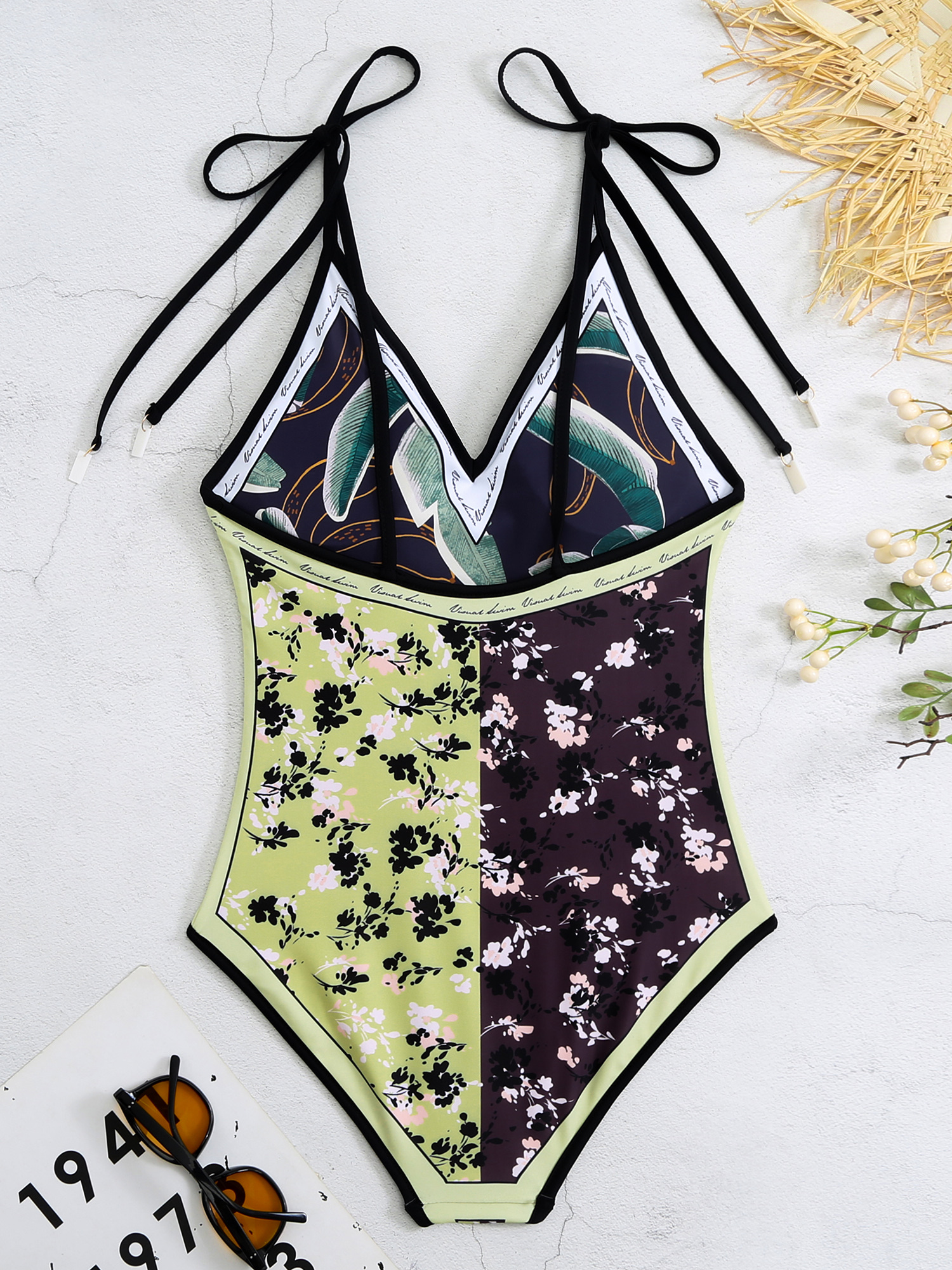 Fancy Banana Leaf Reversible One-Piece Swimsuit