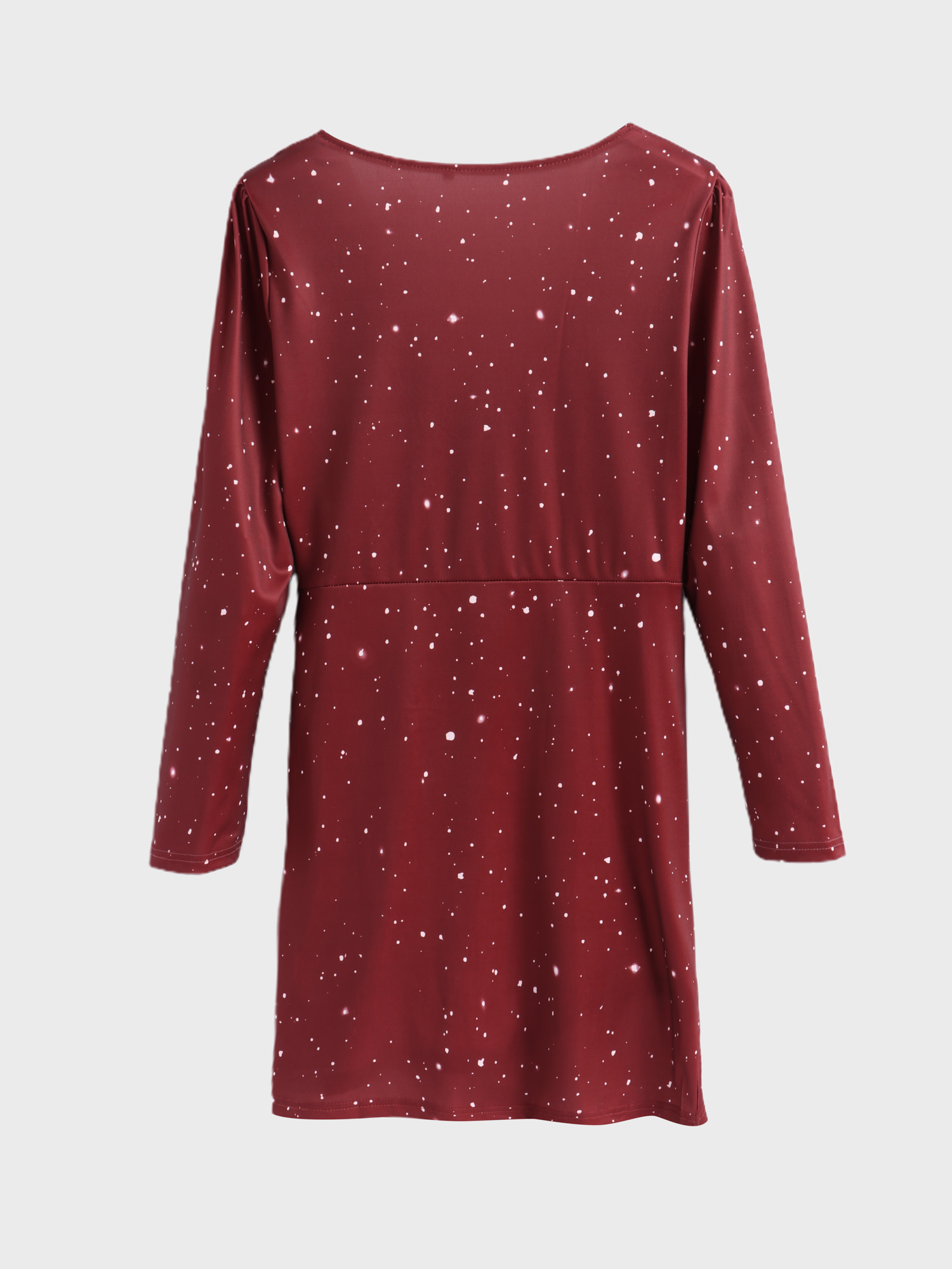 Deep-V Tiered Pleated Star Dress