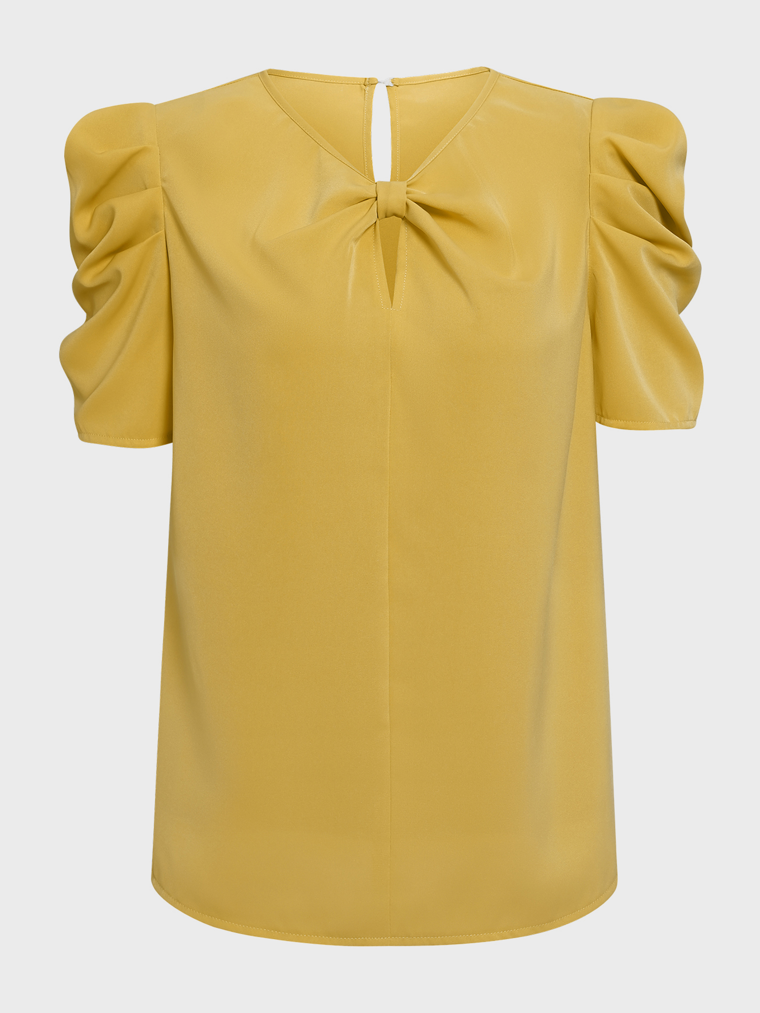 Bowknot Puff Sleeves Top