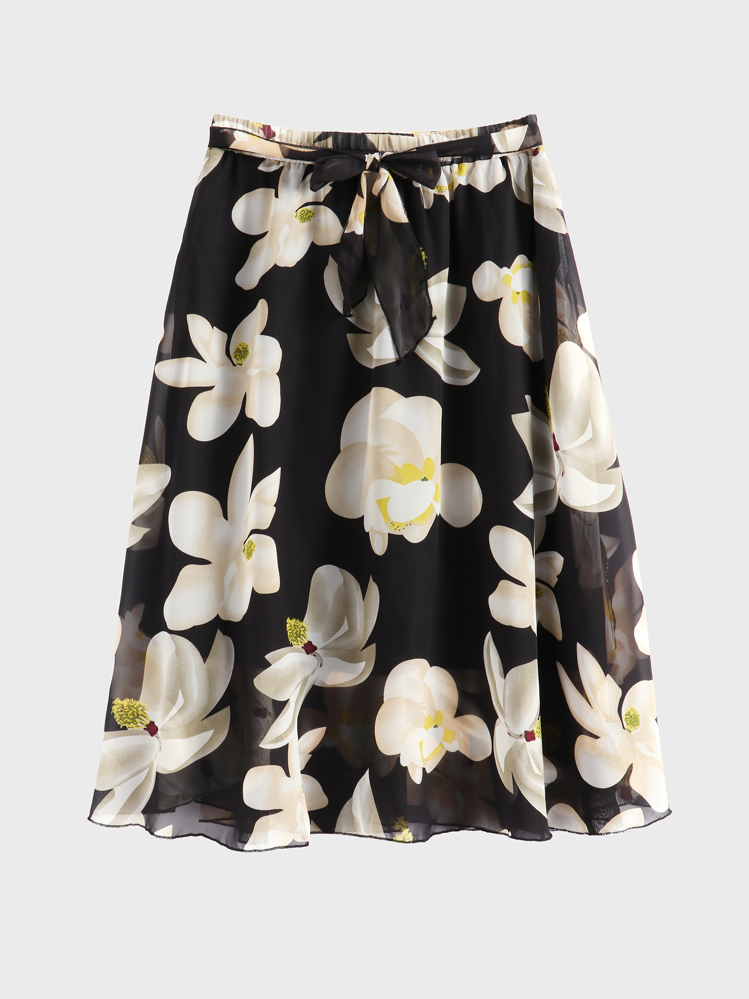 Floral Tie Ruffle Skirt