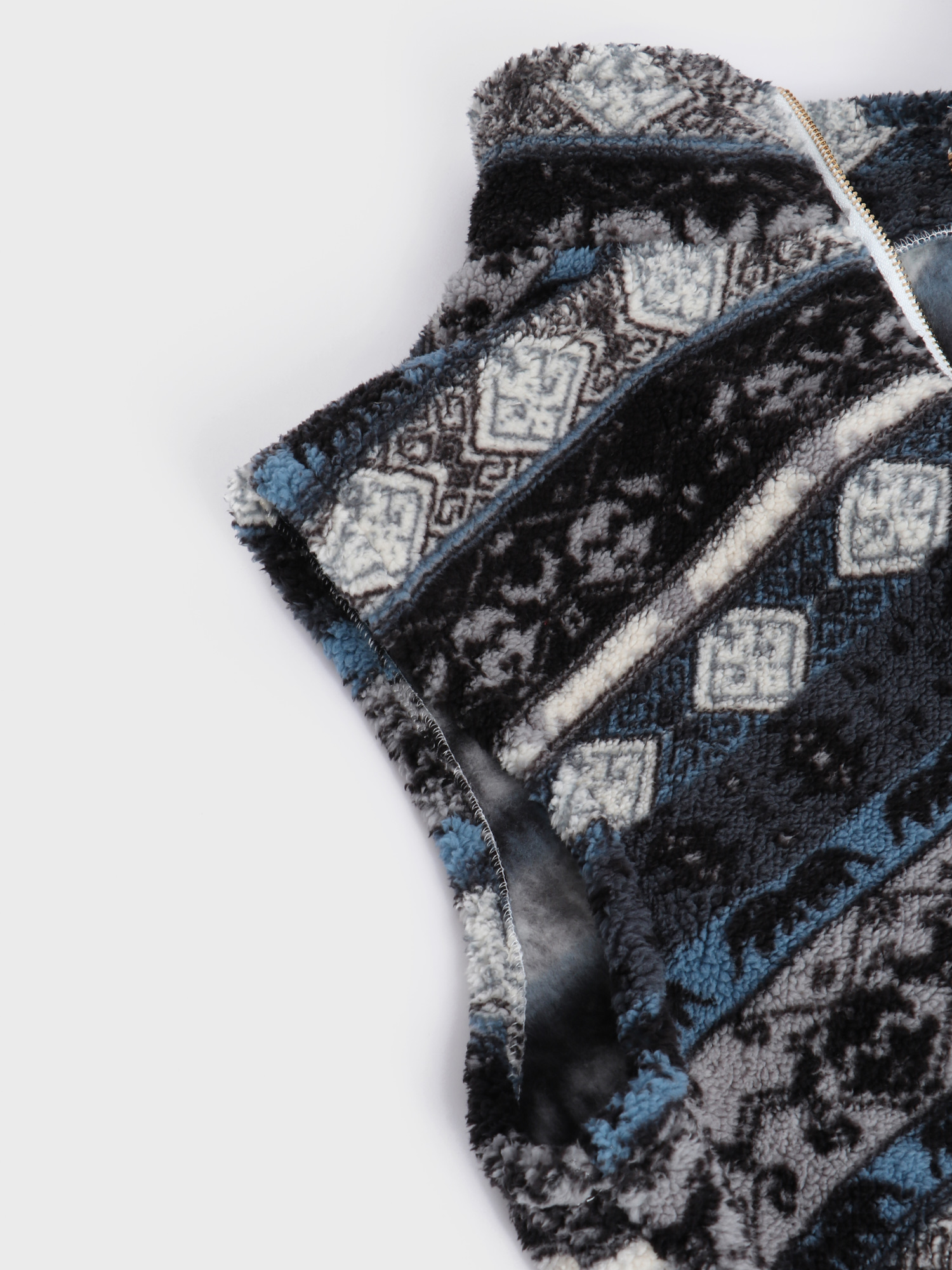 Tie-Dye Print Fleece Zip-up Vest
