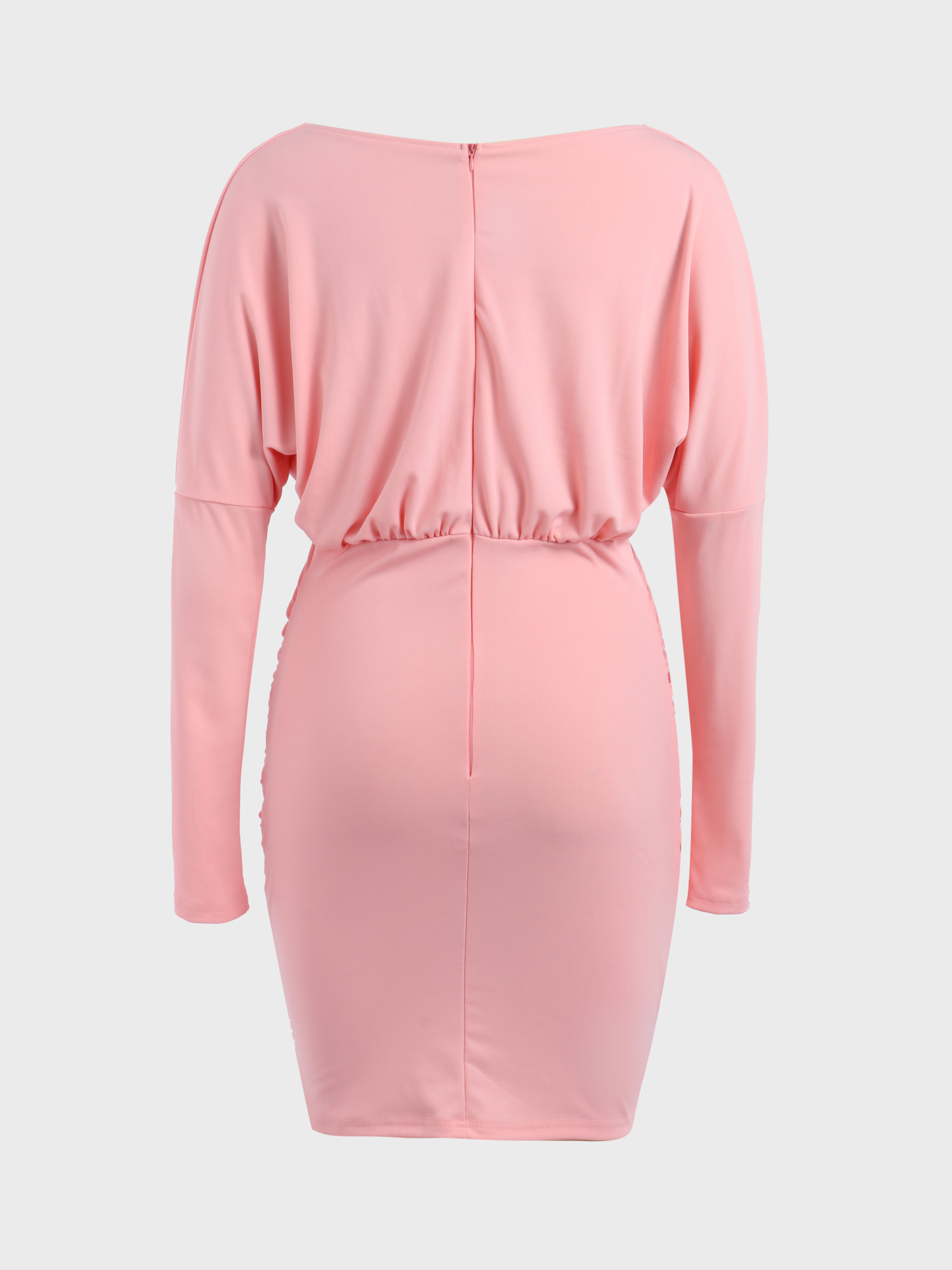 Long-Sleeved V-NeckSnatch-Waisted Sexy Dress