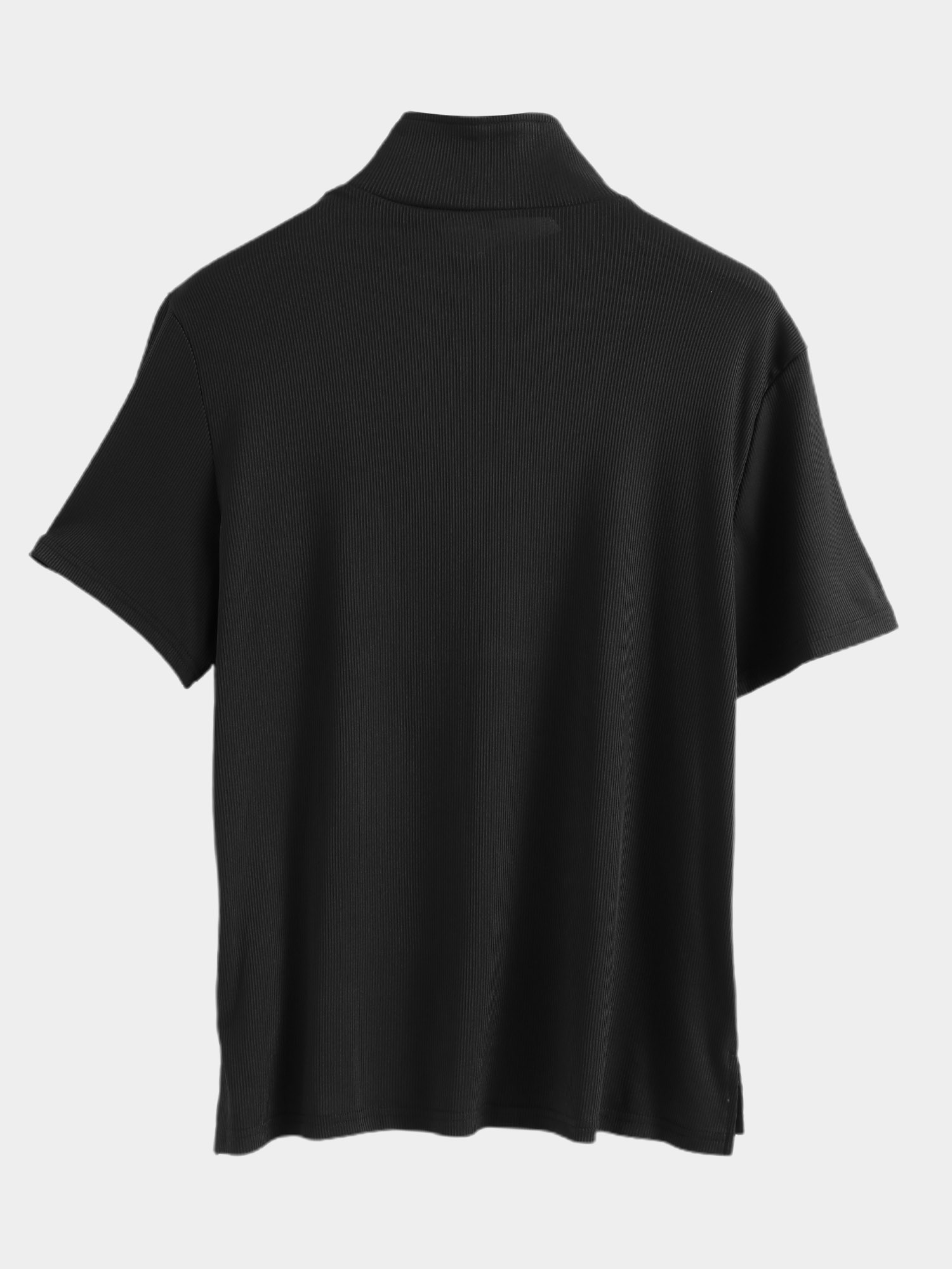 Ribbed Half-Zip Top with Side Split