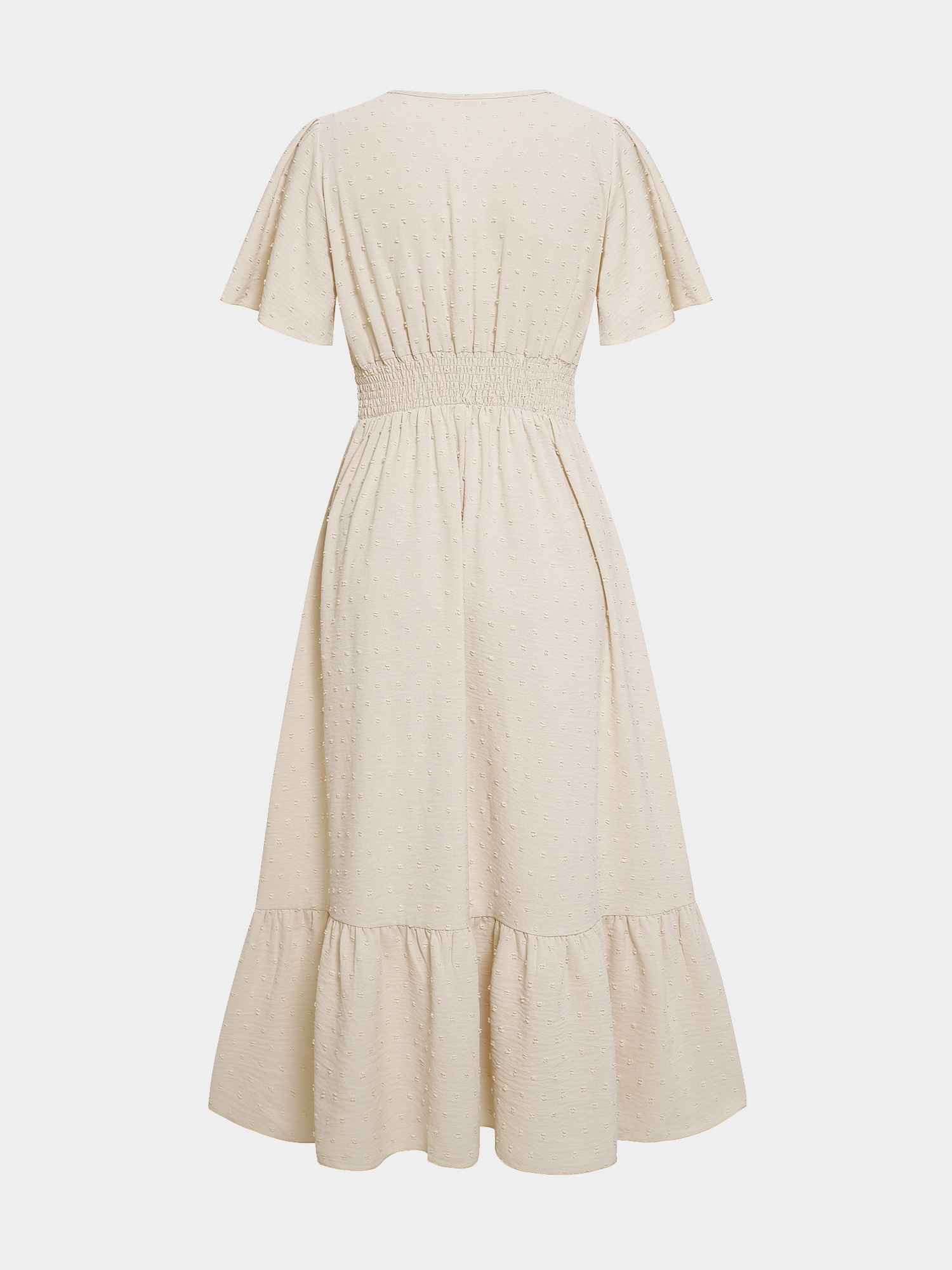 Midsize Lady Favor Ruffle Sleeves Dress