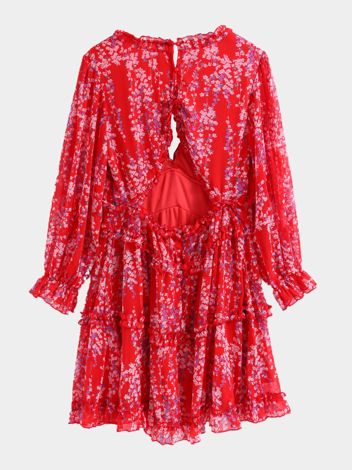 Spring Floral Tiered Mini Dress