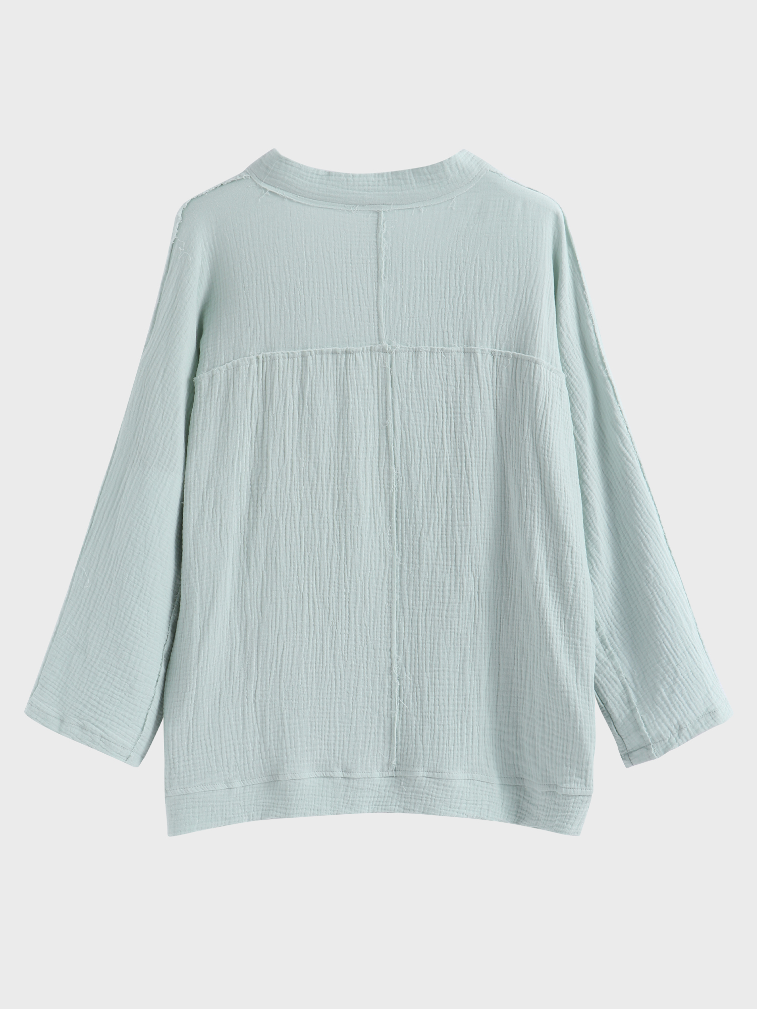 Laid-Back Open-Front Fray Shirt