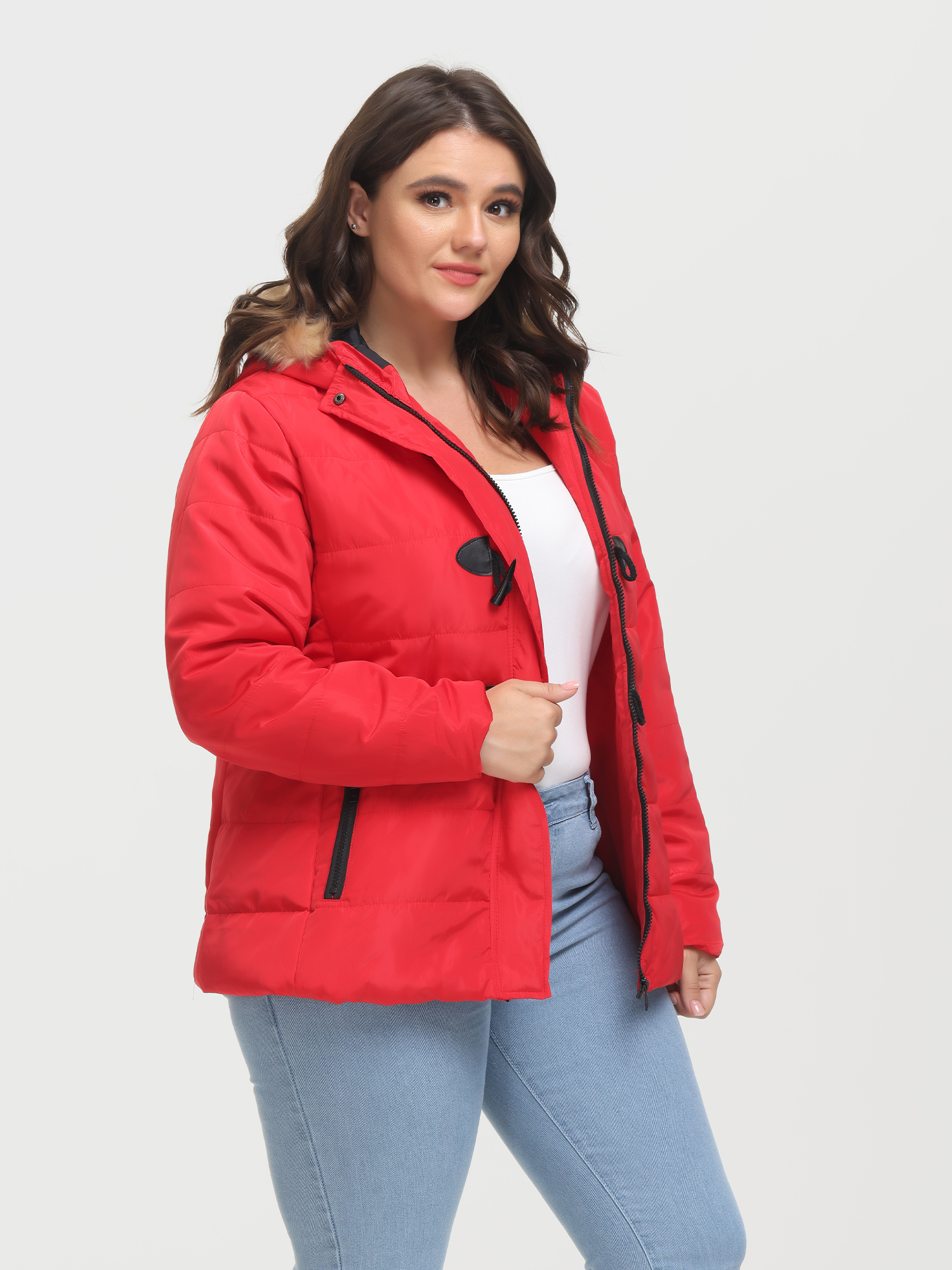 Horn Button Down Jacket Hooded with Pockets