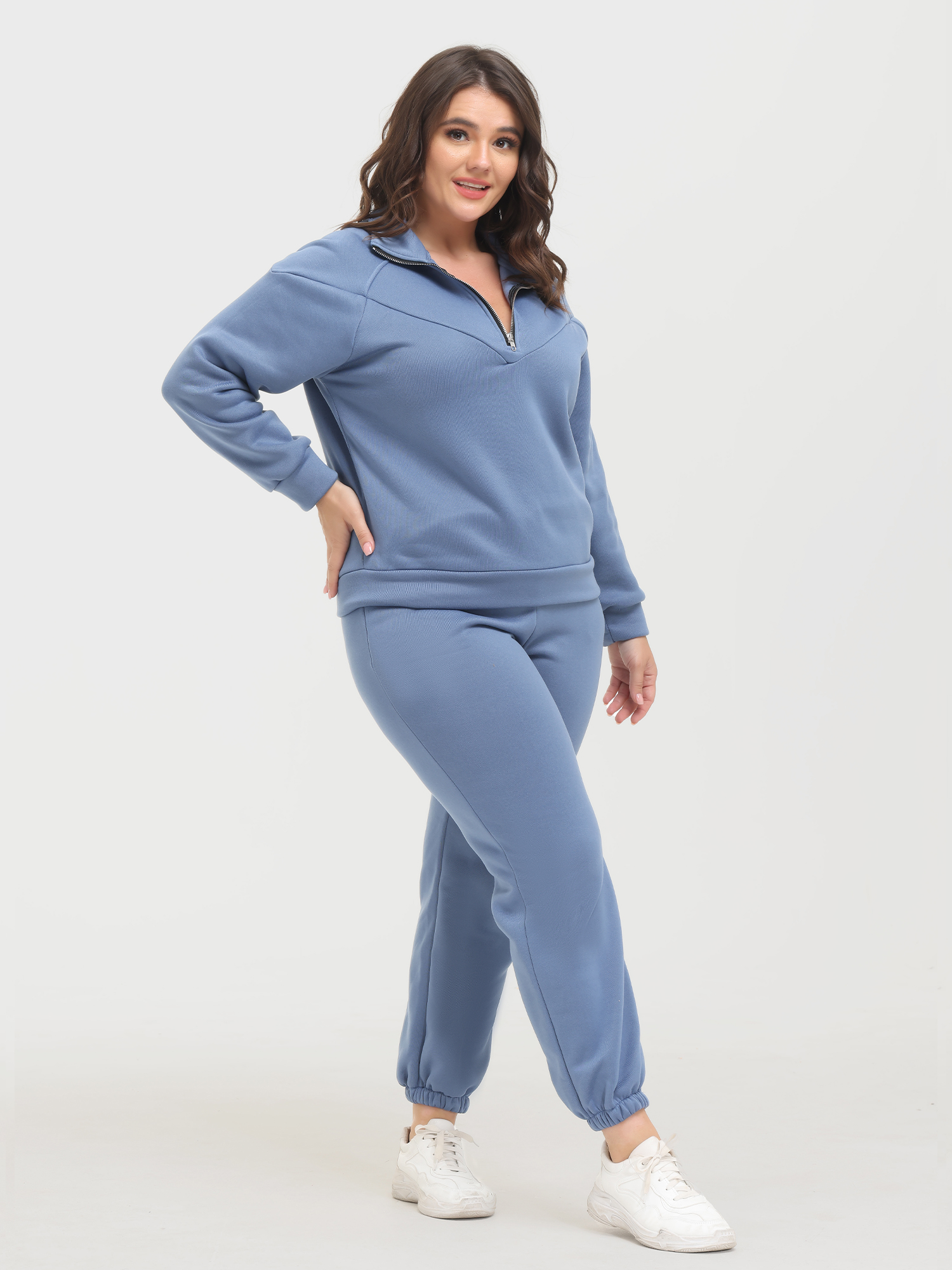 Long Sleeve Fleece Sweatershirt and Jogger Pants Set