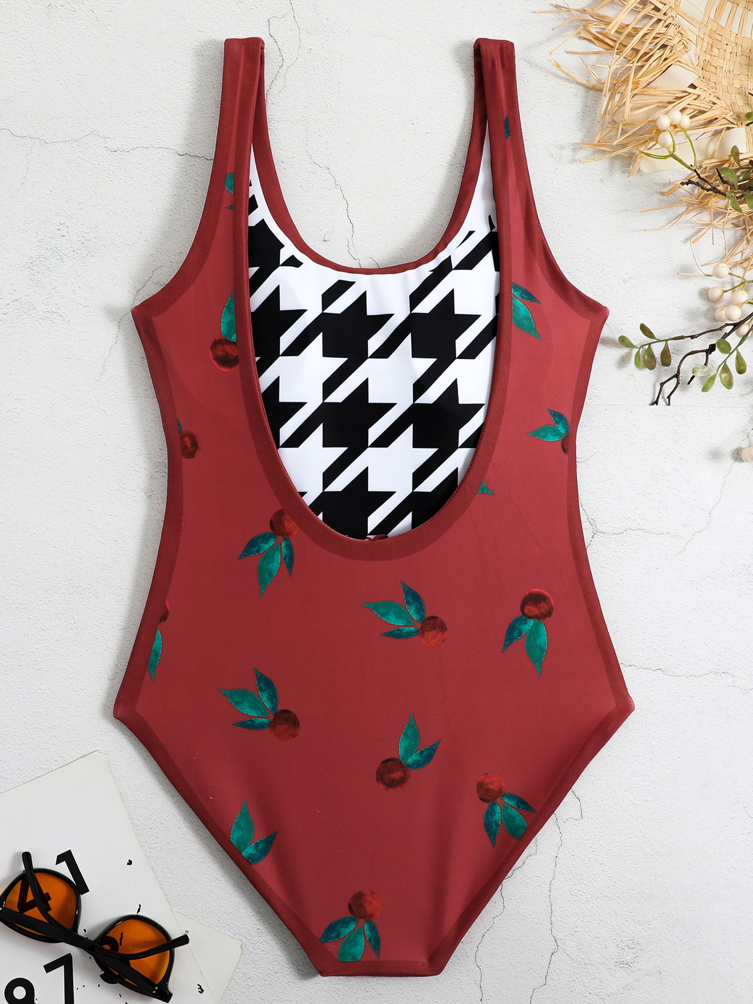 Reversible U-Neck One-Piece Swimsuit