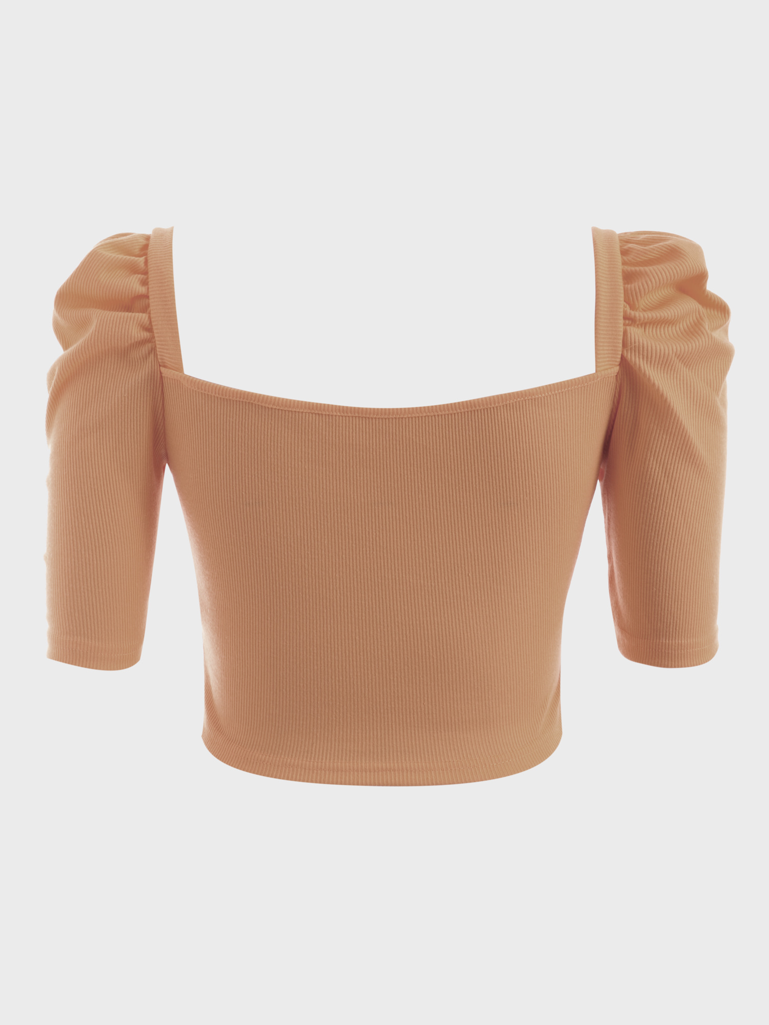  Cute Puff Square Neck Crop Top