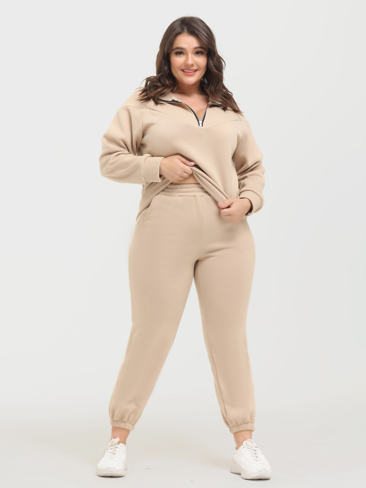 Long Sleeve Fleece Sweatershirt and Jogger Pants Set
