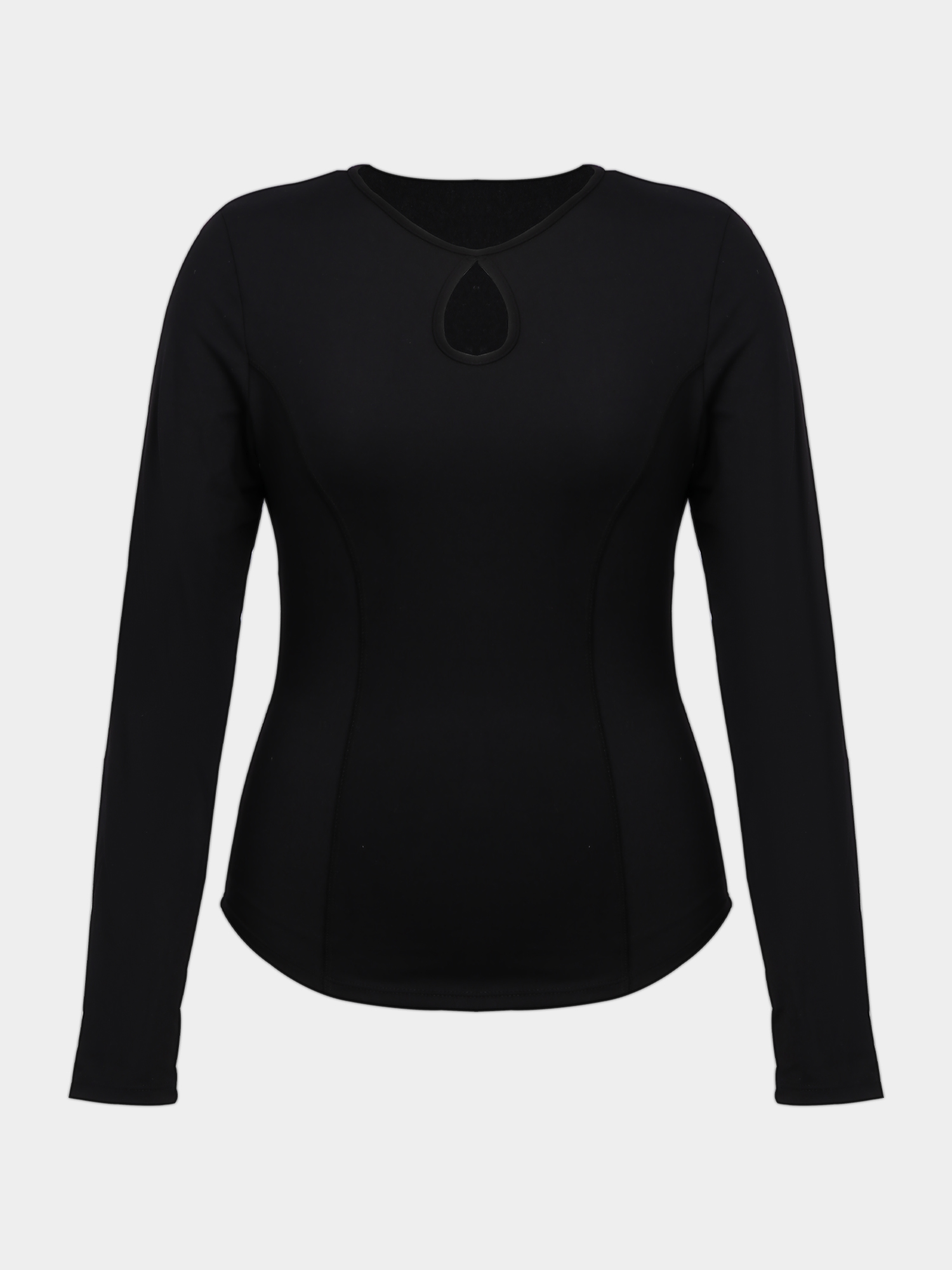 Round Neck Long Sleeves Cutout Top