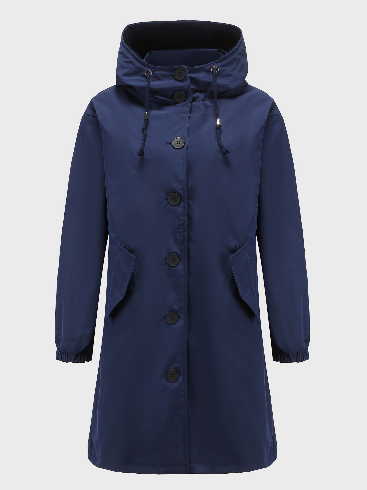 Casual Waterproof Long Hooded Windbreaker Midi Jacket