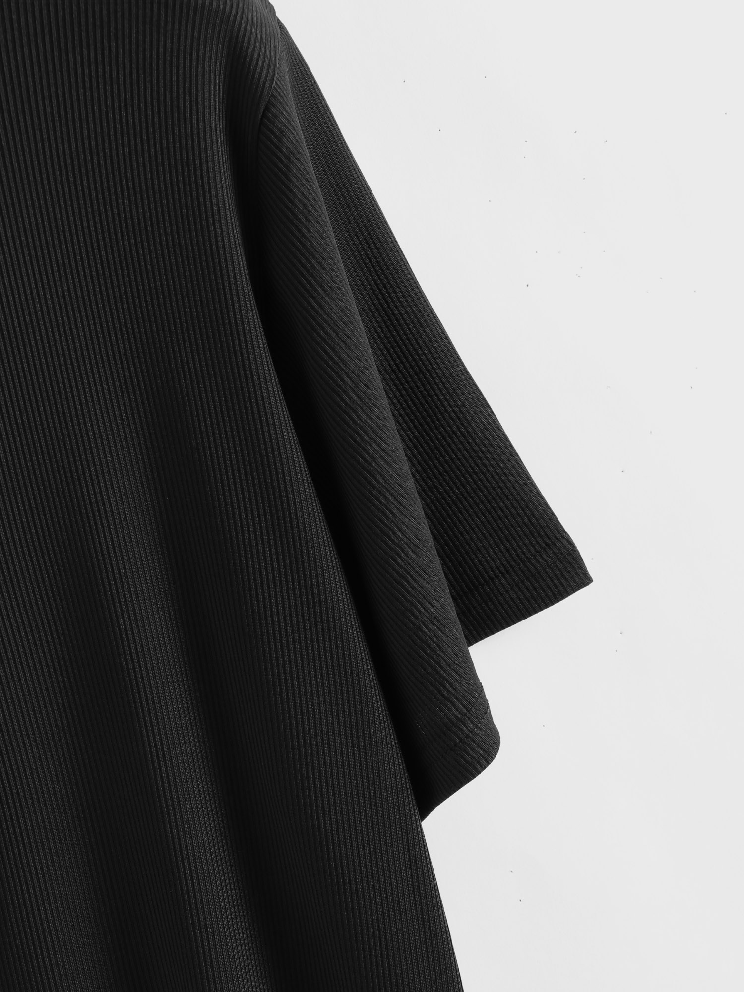 Ribbed Half-Zip Top with Side Split