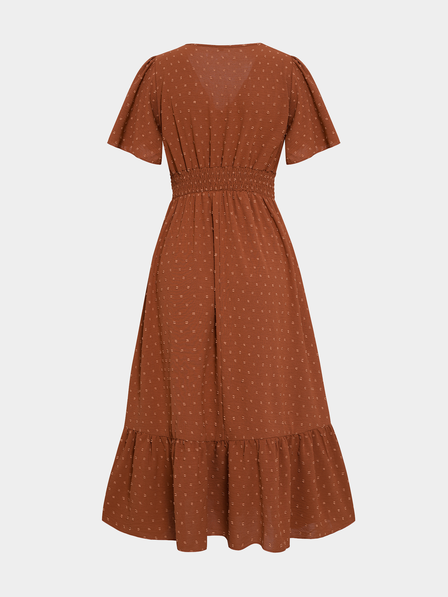 Midsize Lady Favor Ruffle Sleeves Dress