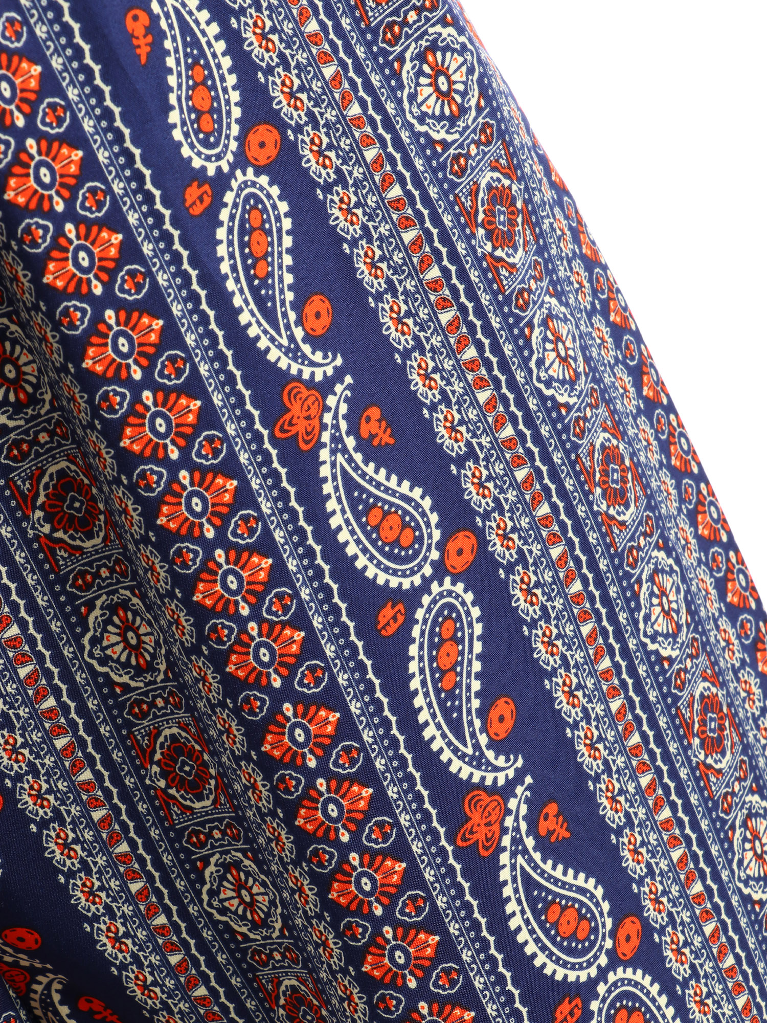 Retro Cashew Print Bowknot Jumpsuit