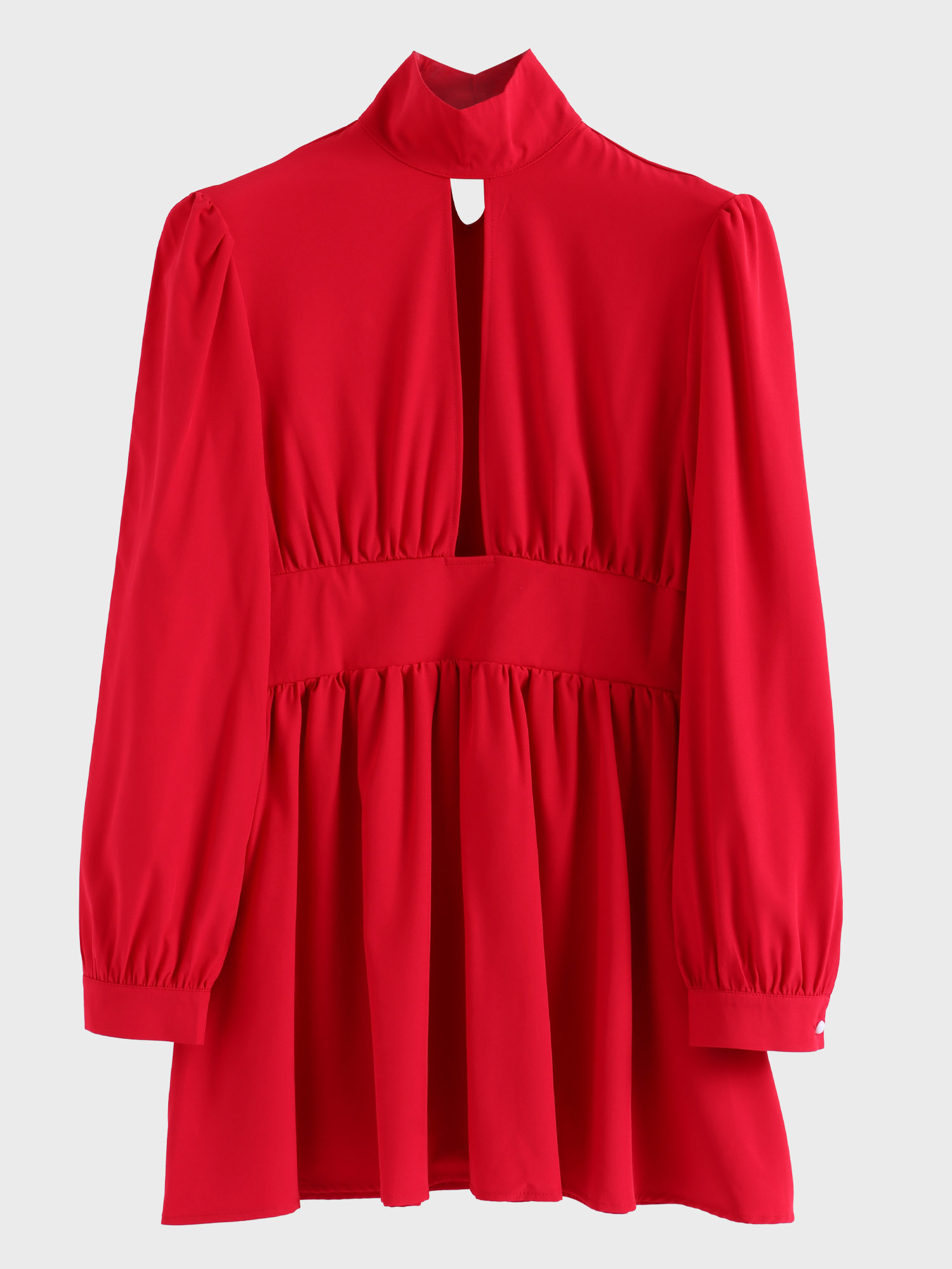 Charming Keyhole Neck Mini Dress