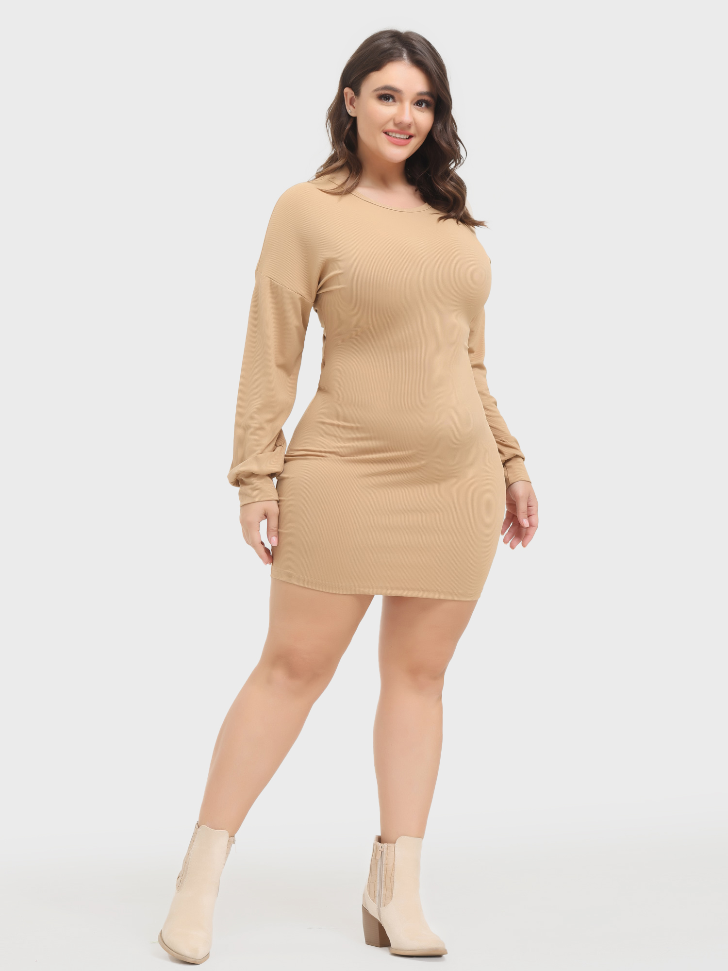 Bow Back Lantern Sleeve Mini Dress