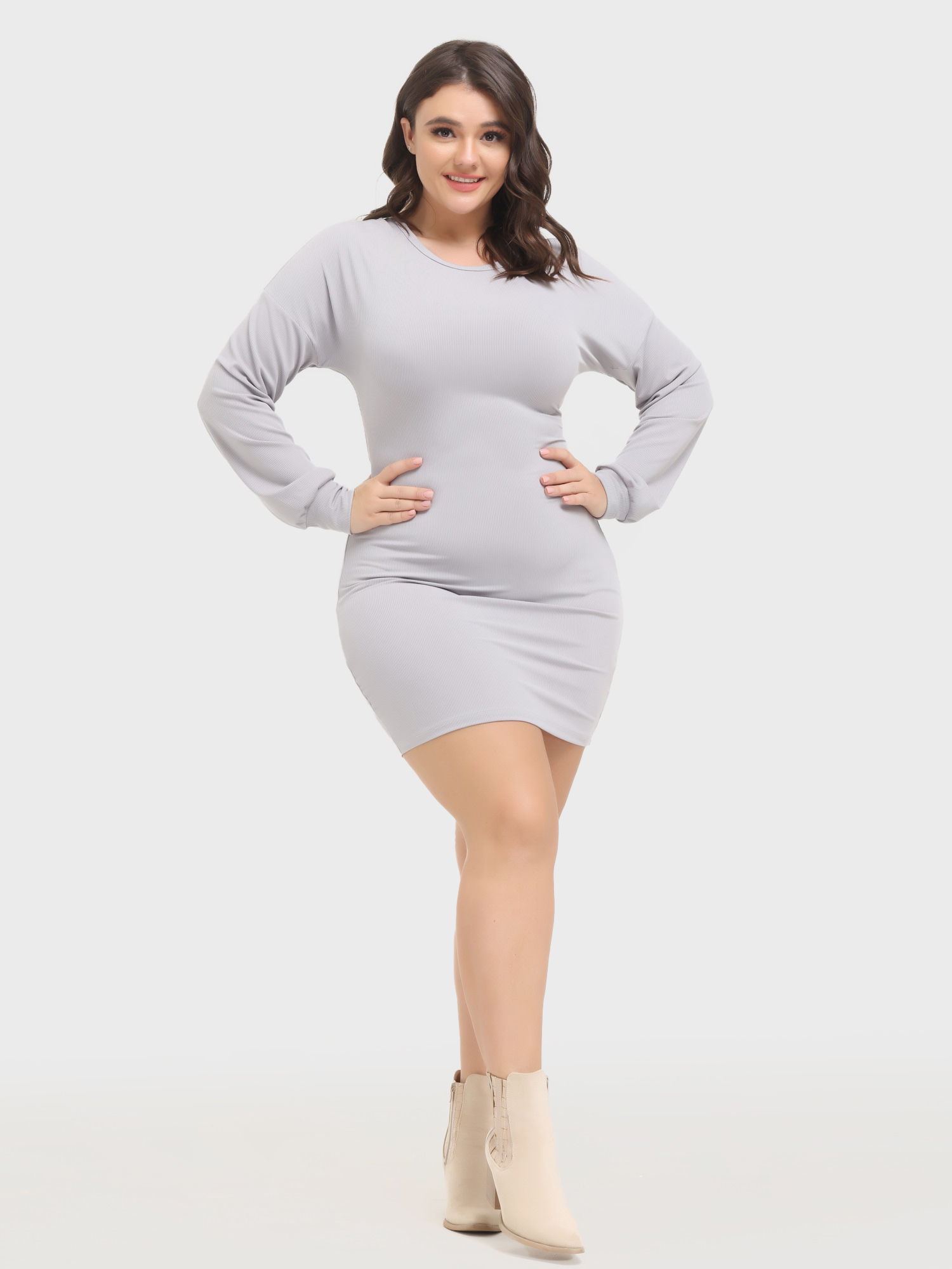 Bow Back Lantern Sleeve Mini Dress