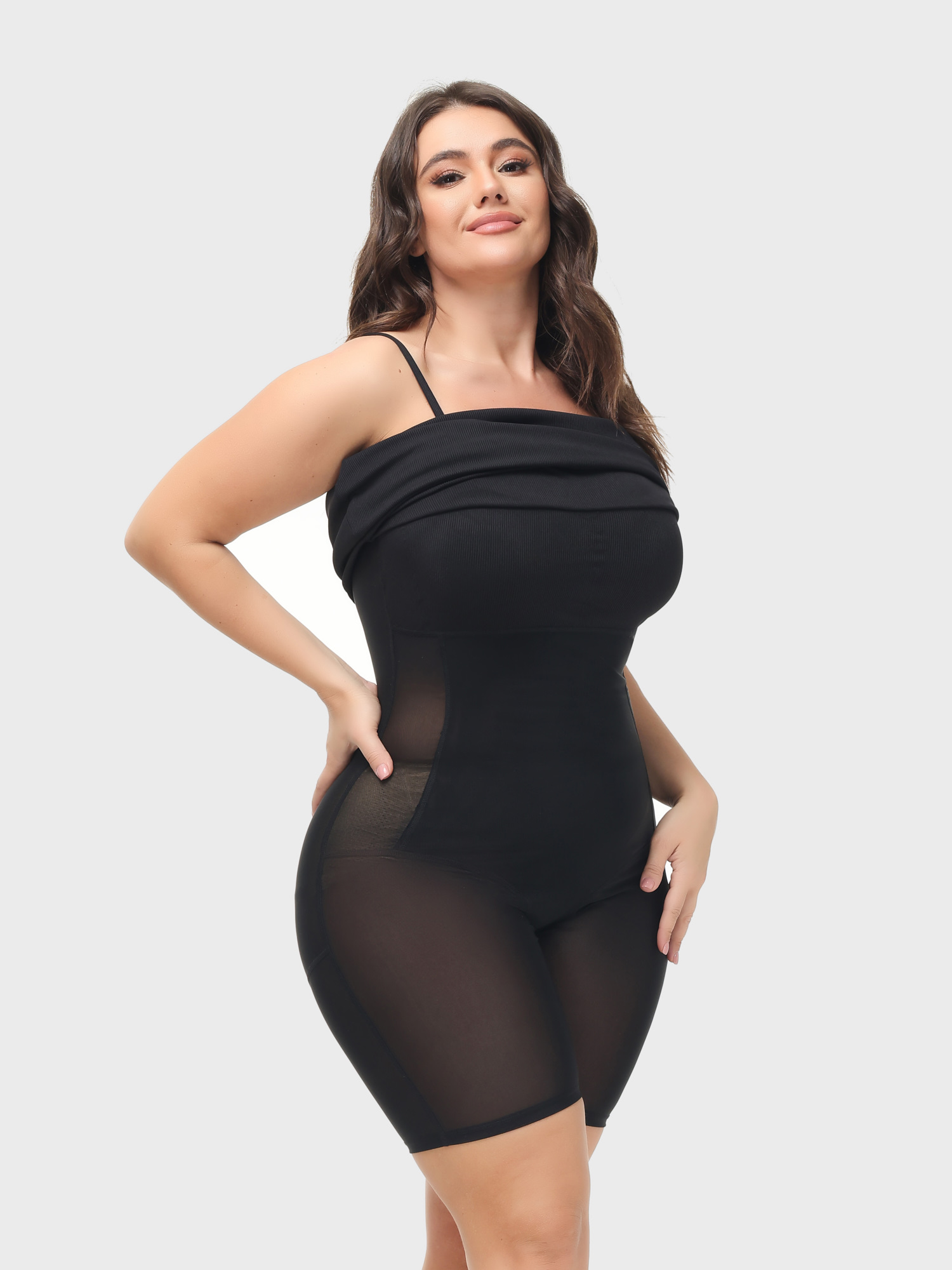  Goddess Mini Slip Dress With Built-in Shapewear