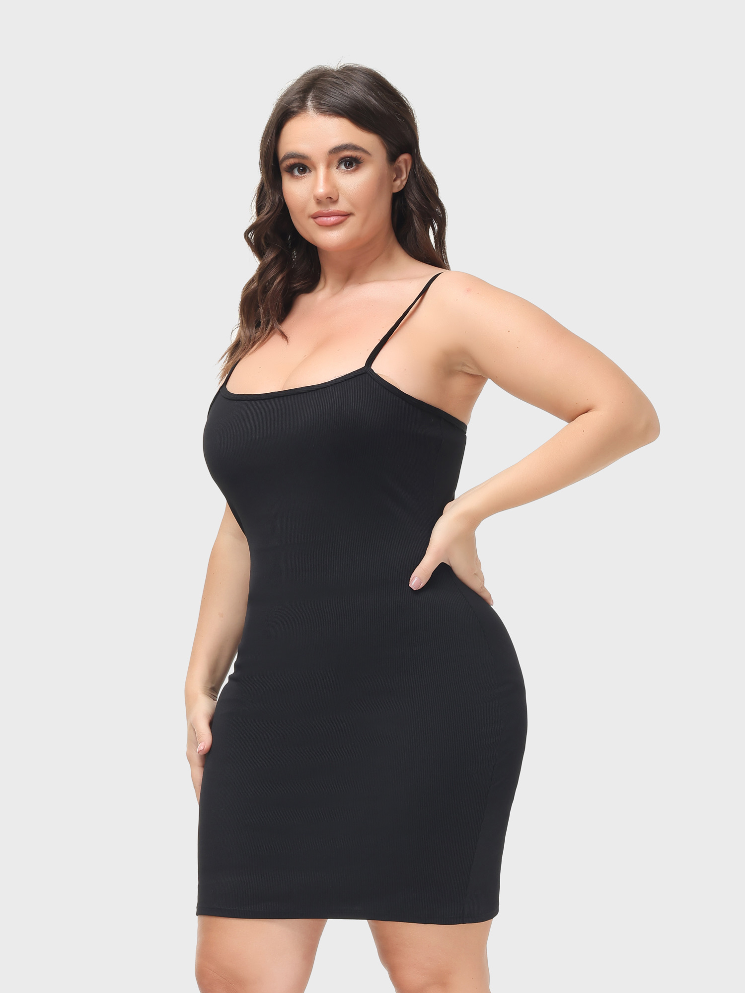  Goddess Mini Slip Dress With Built-in Shapewear