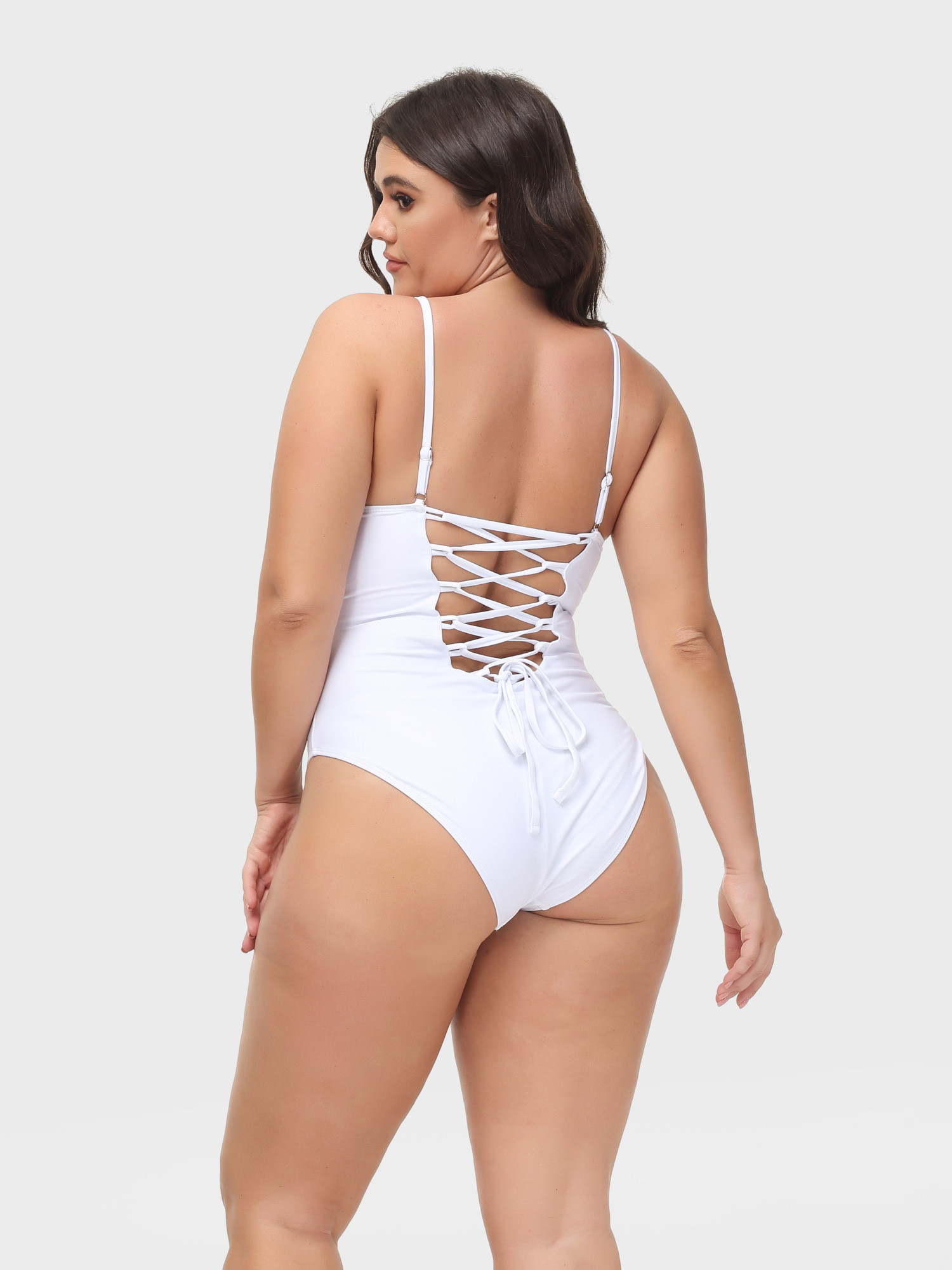 Sexy Back Lace-up Swim Bodysuit