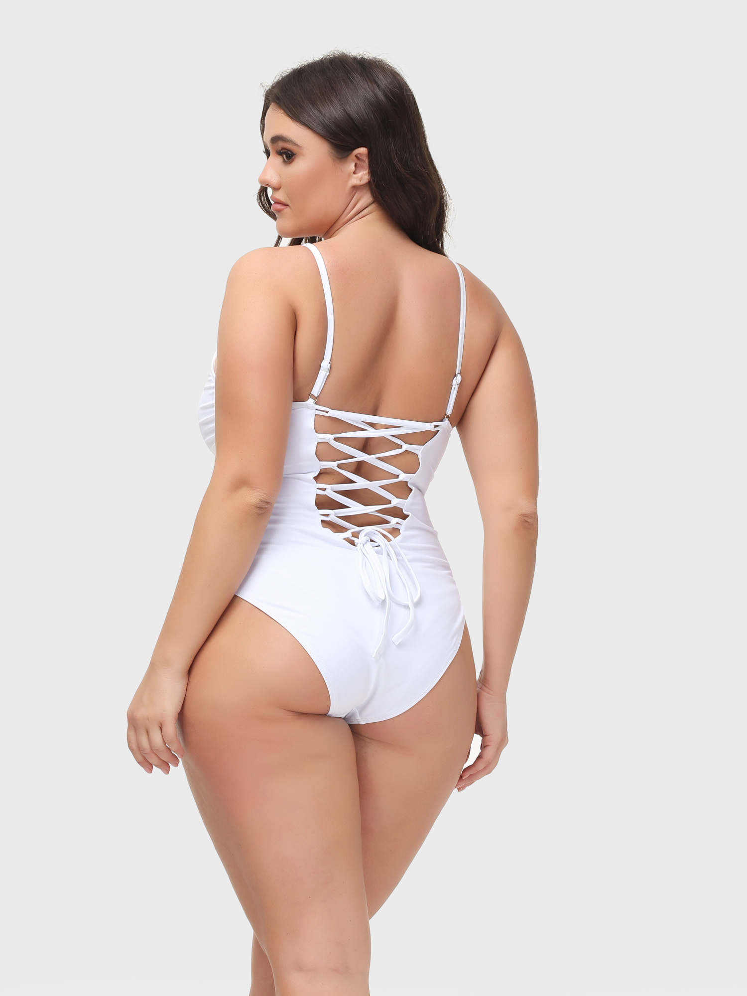 Sexy Back Lace-up Swim Bodysuit