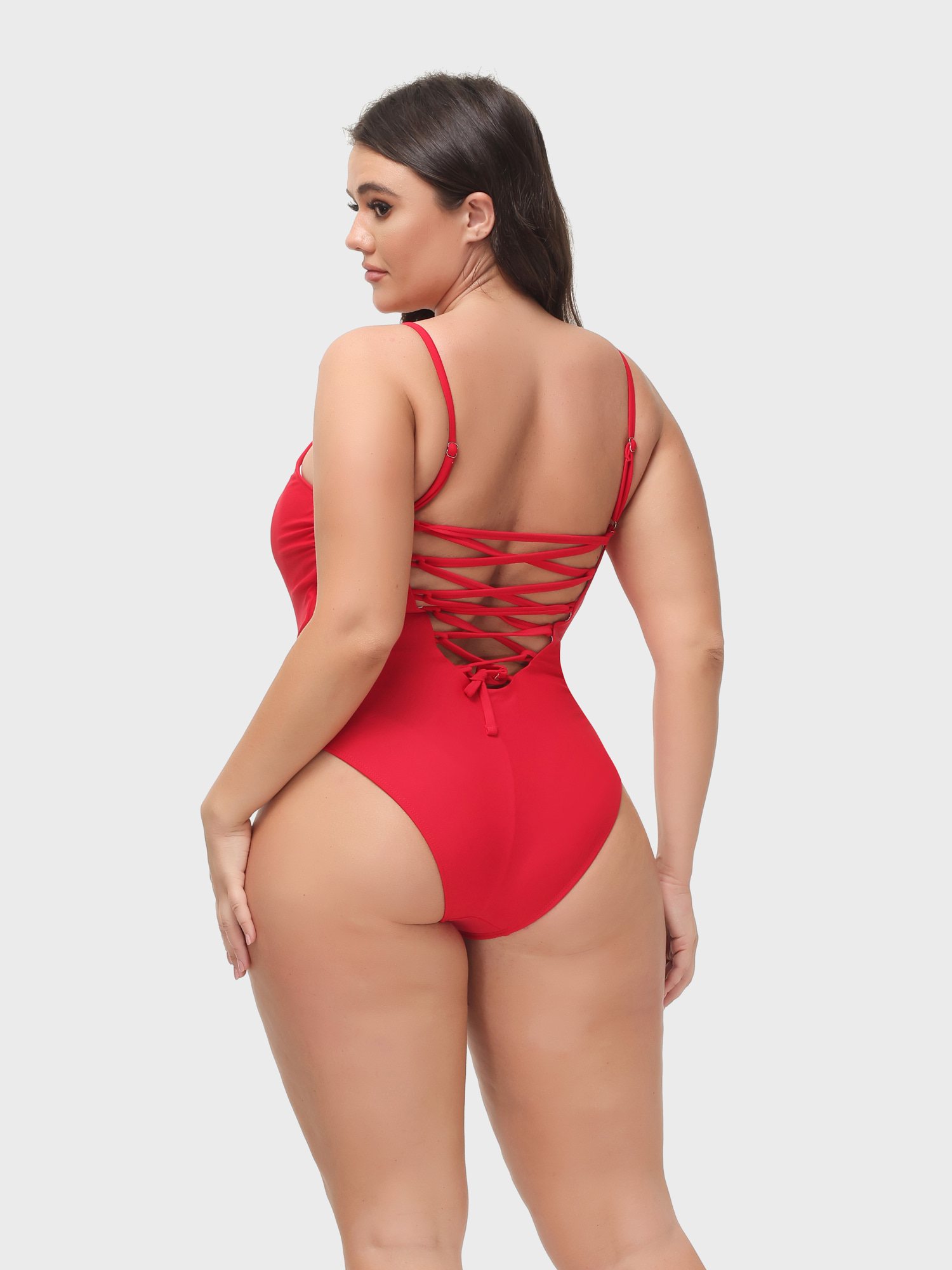 Sexy Back Lace-up Swim Bodysuit