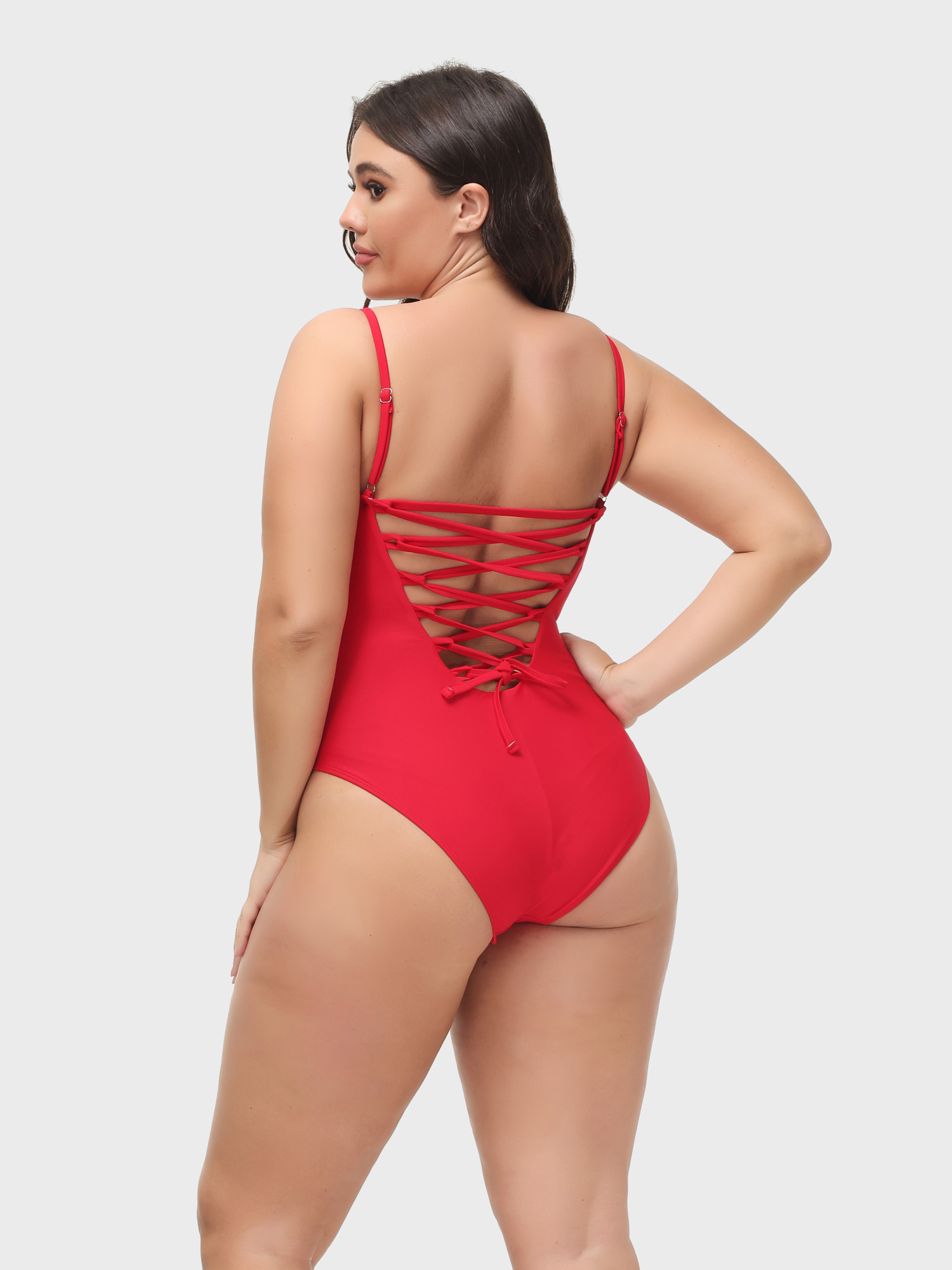 Sexy Back Lace-up Swim Bodysuit