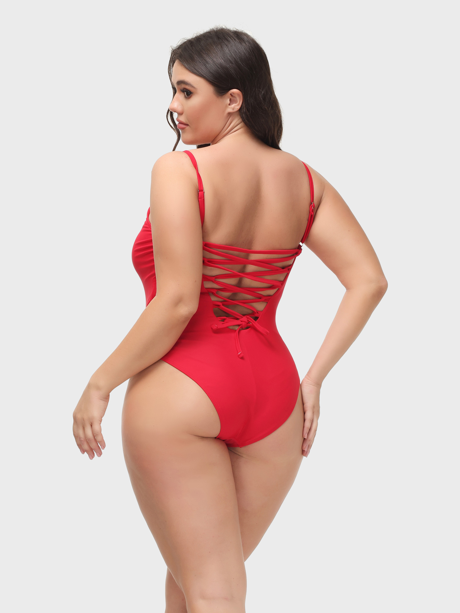 Sexy Back Lace-up Swim Bodysuit