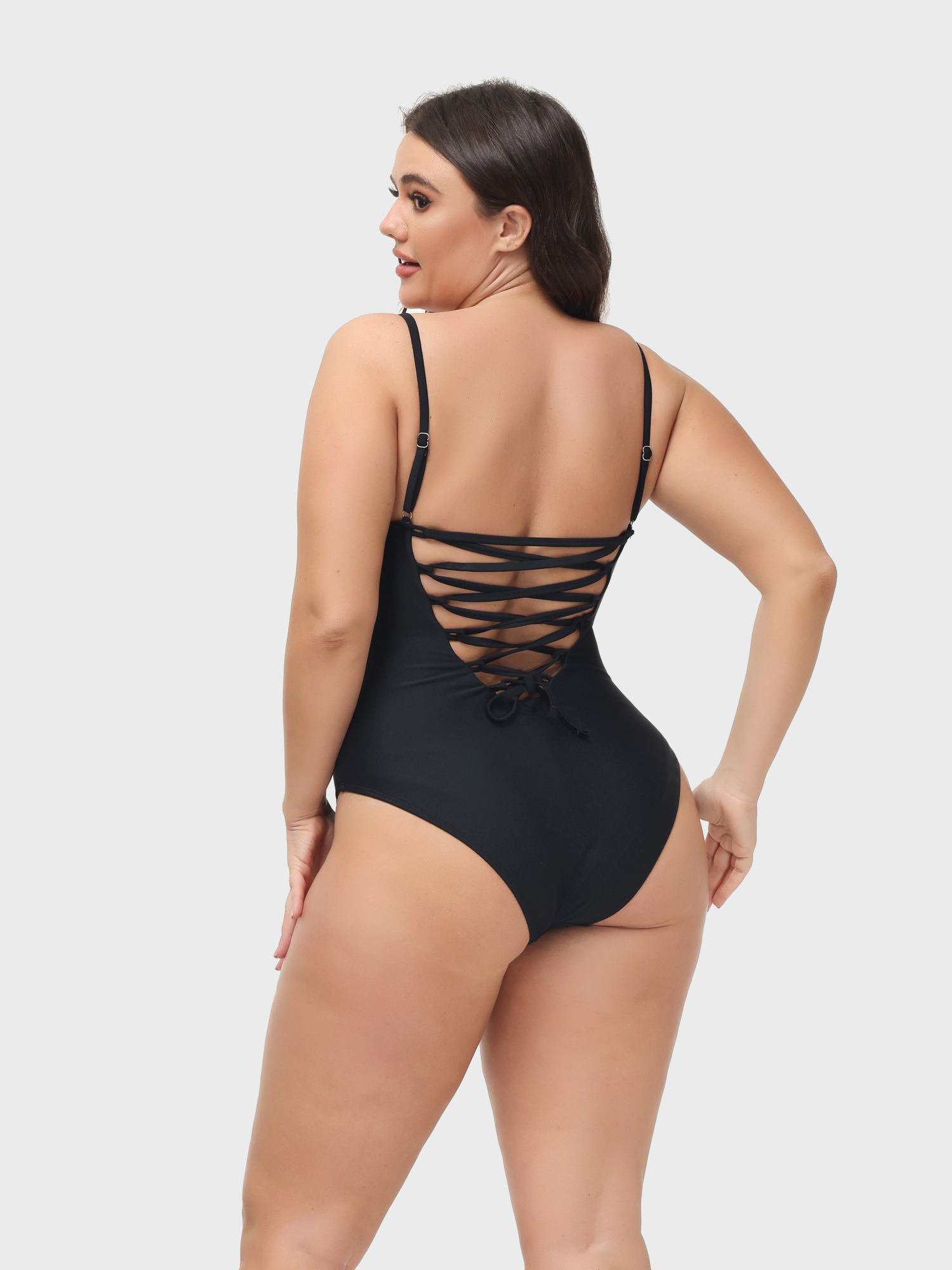 Sexy Back Lace-up Swim Bodysuit
