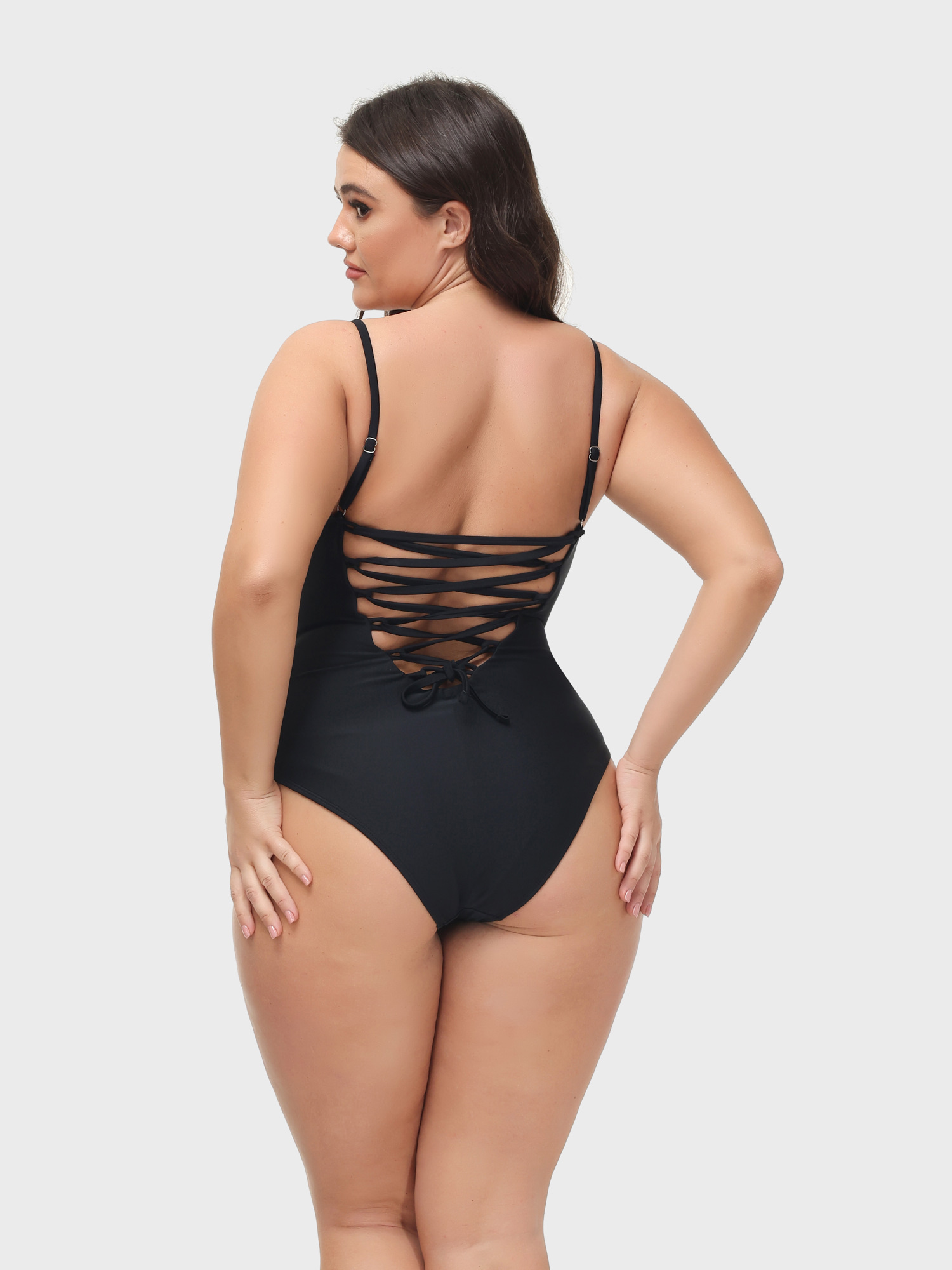 Sexy Back Lace-up Swim Bodysuit