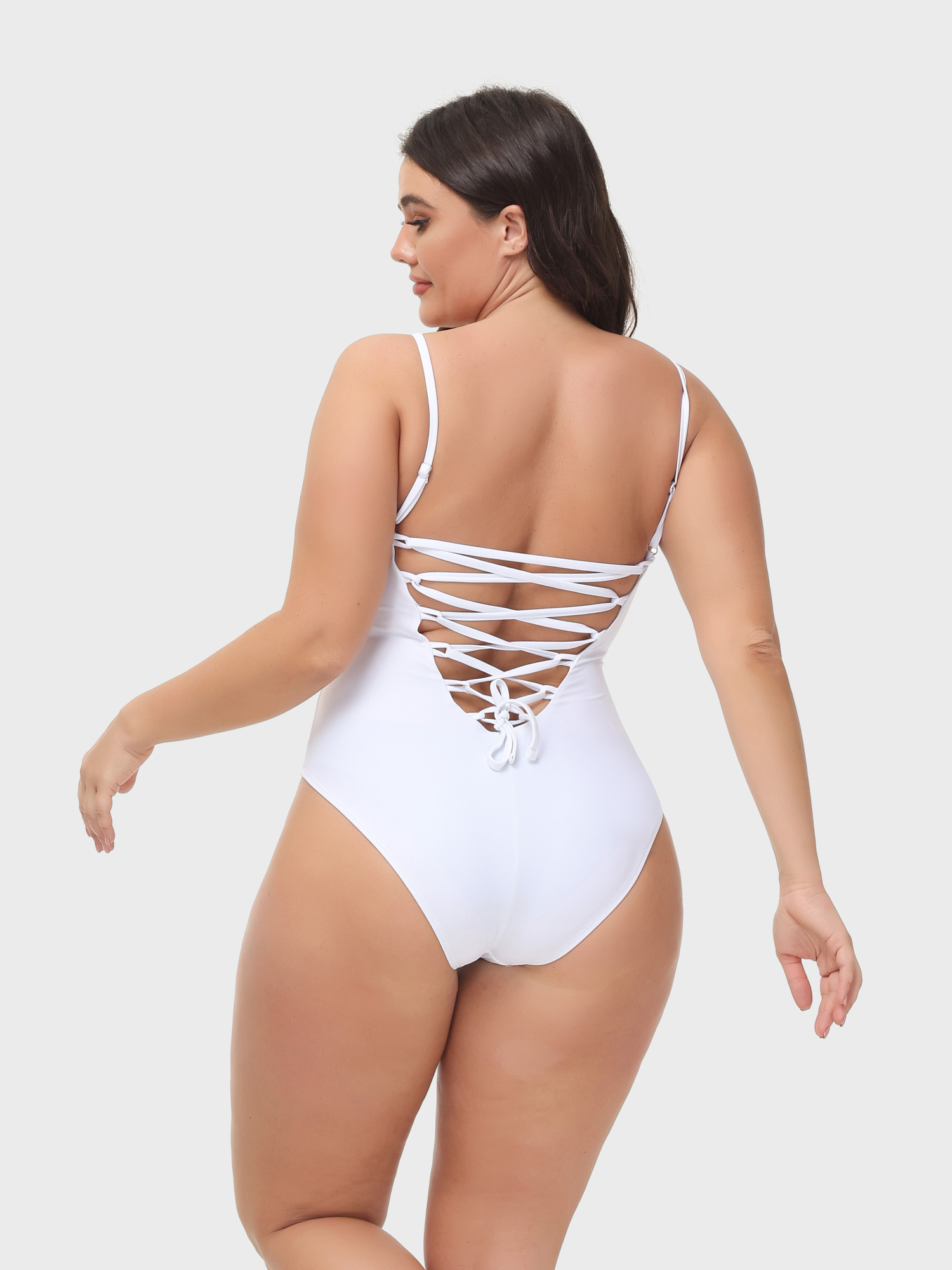 Sexy Back Lace-up Swim Bodysuit