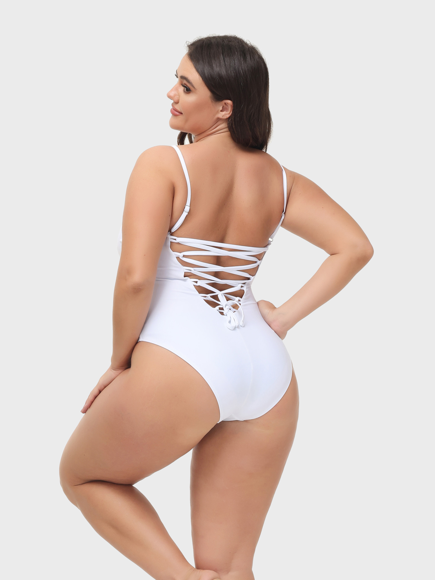 Sexy Back Lace-up Swim Bodysuit