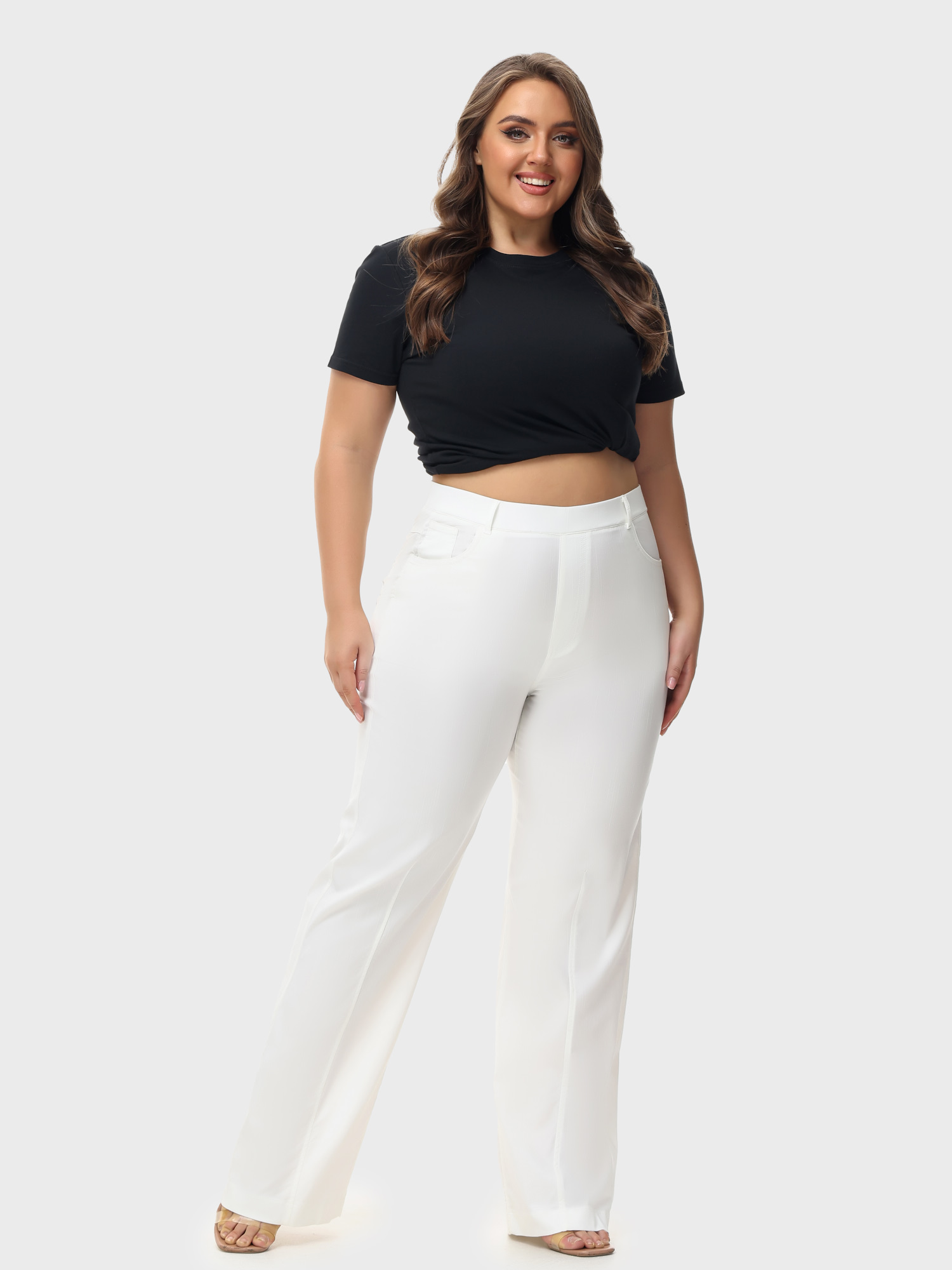 Versatile Elastic Waistband Jeans