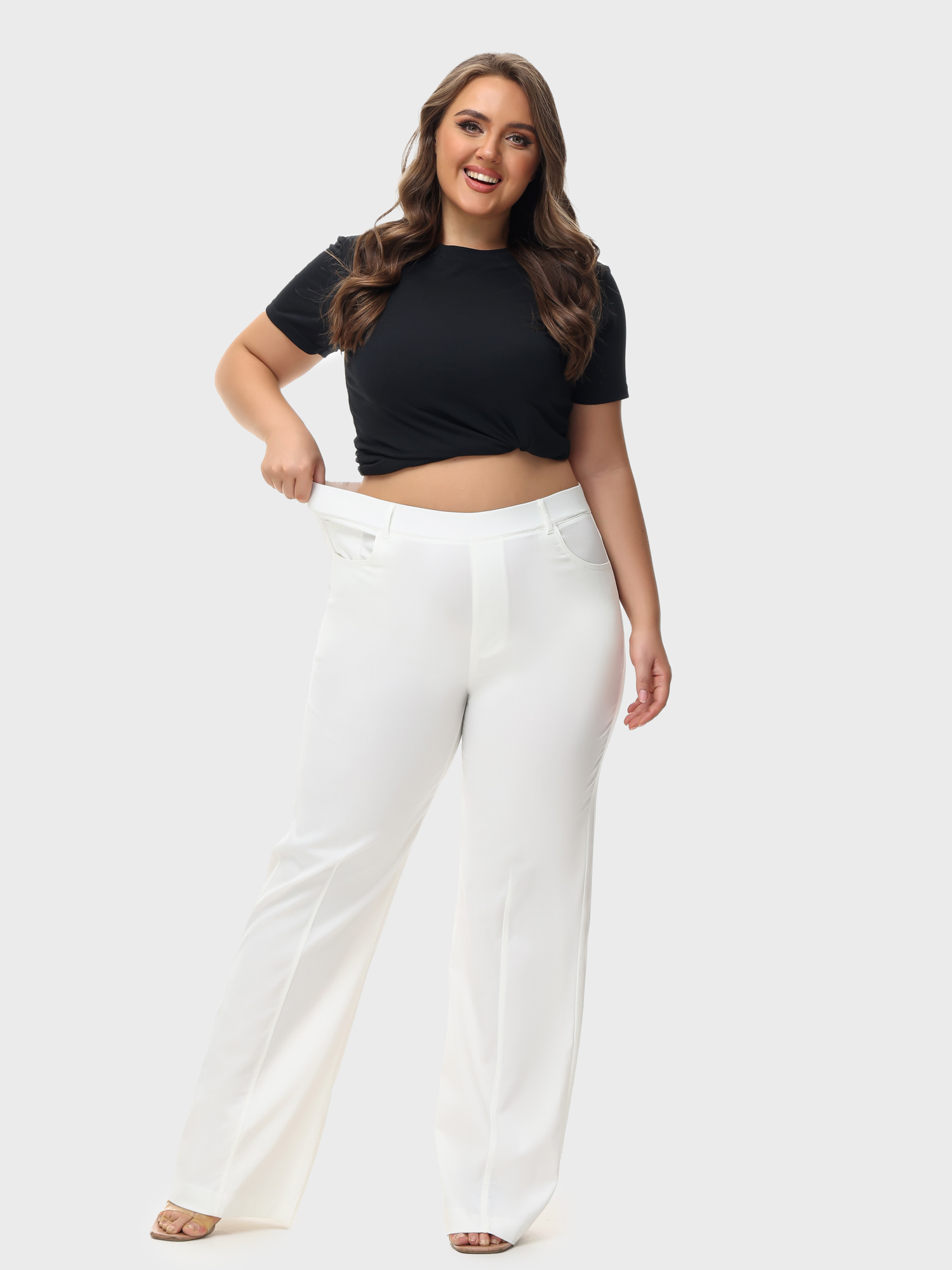 Versatile Elastic Waistband Jeans